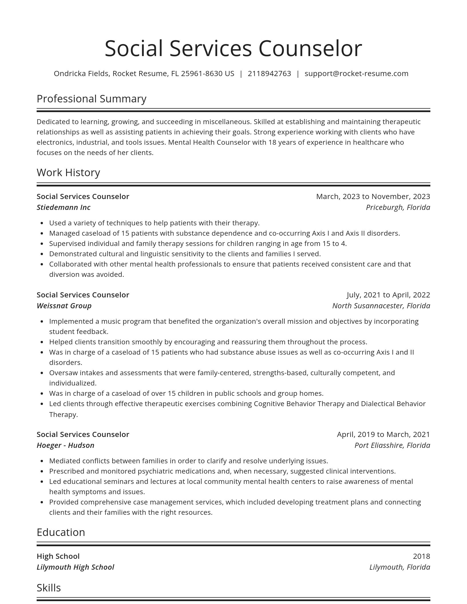 Spotlight resume template
