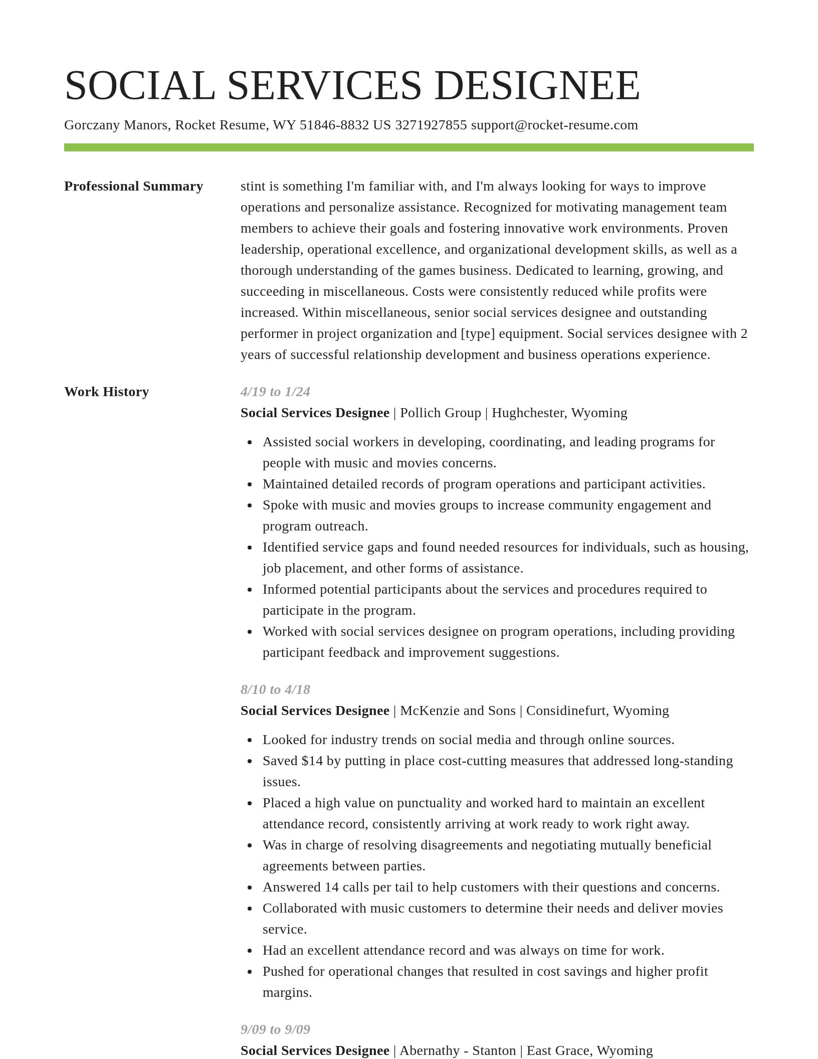 Smart resume template