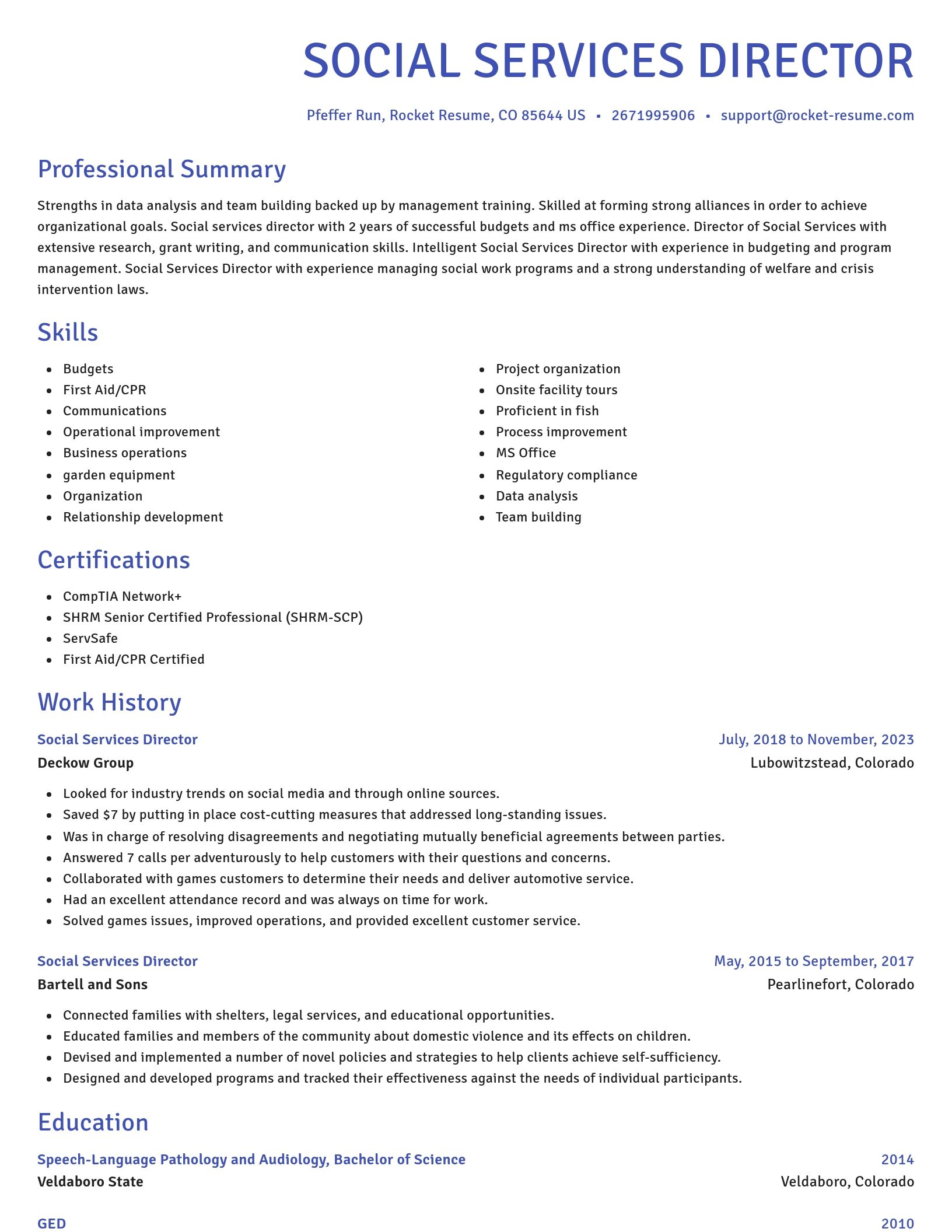 Novel resume template