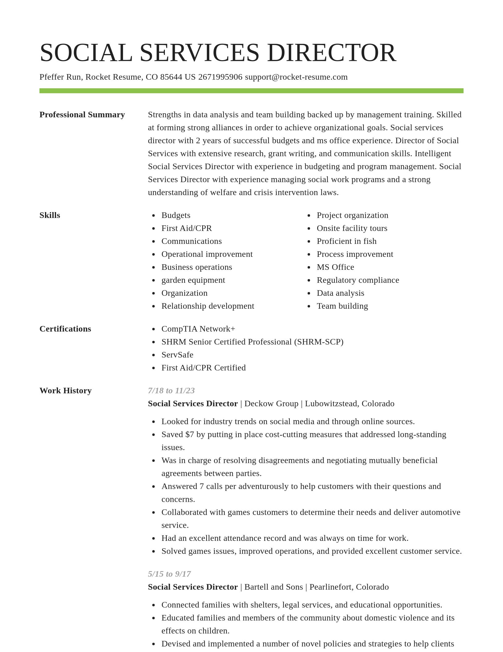 Smart resume template
