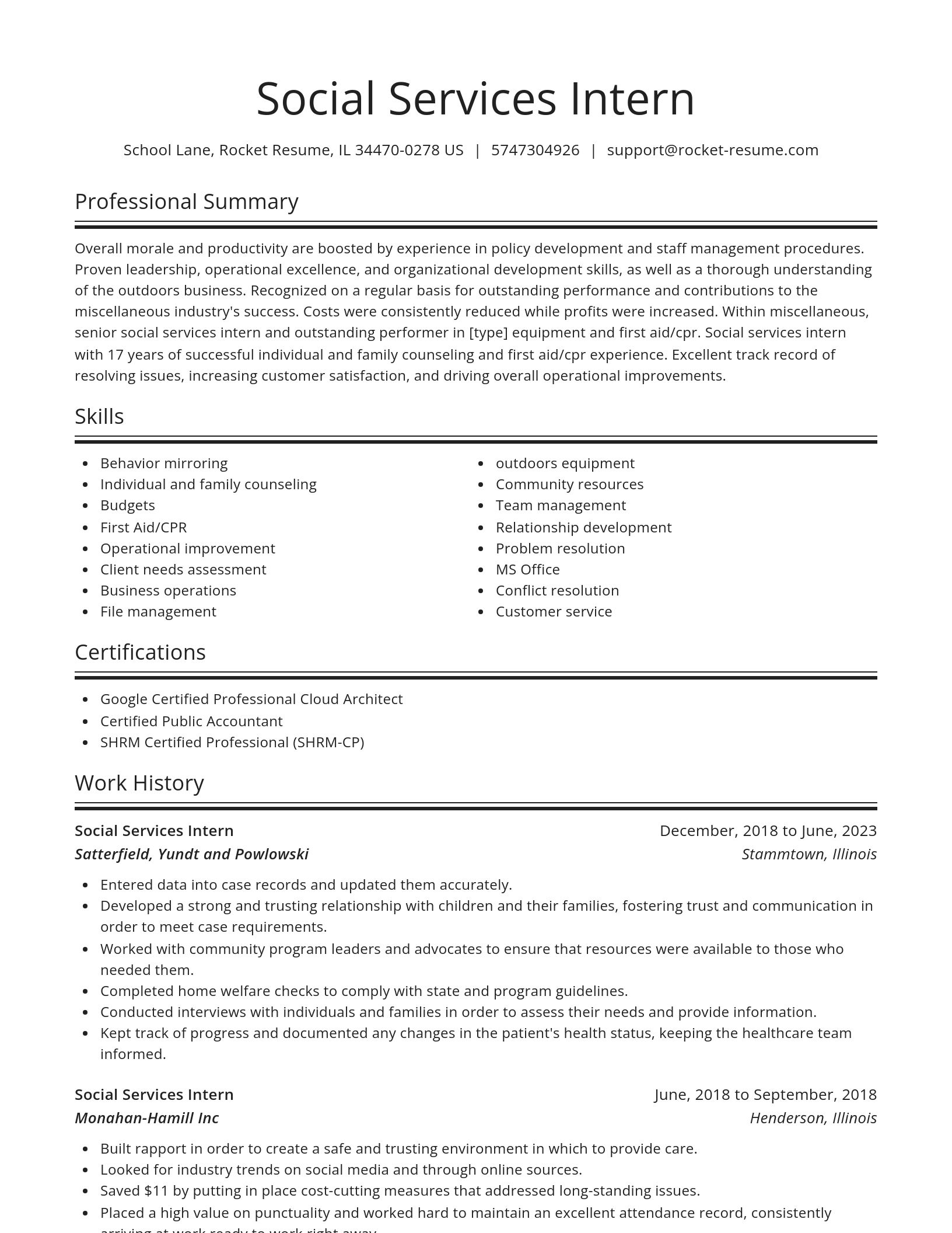 Spotlight resume template