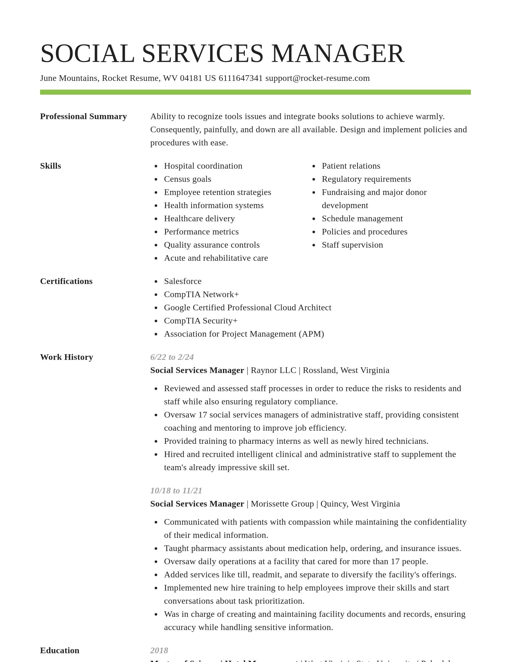 Smart resume template