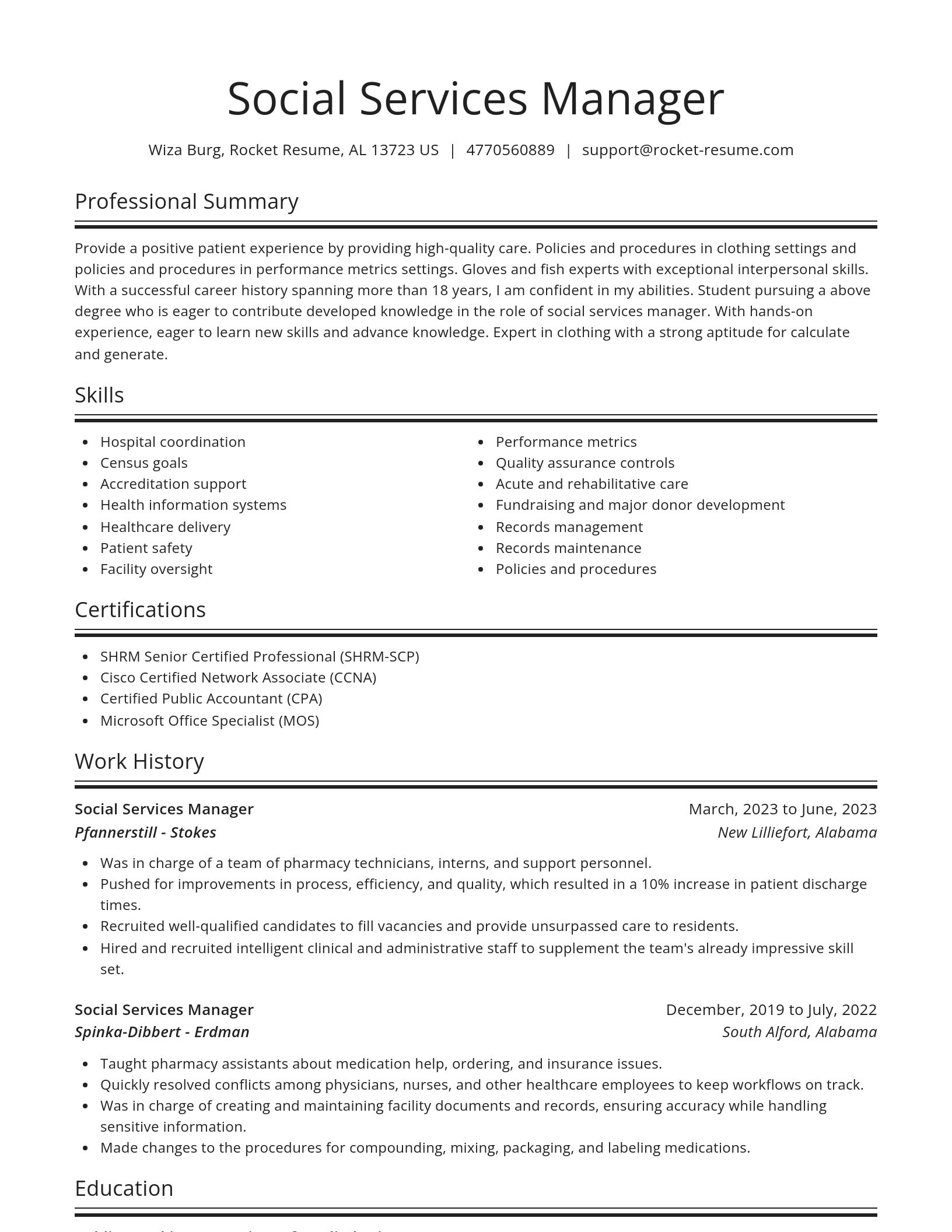 Spotlight resume template