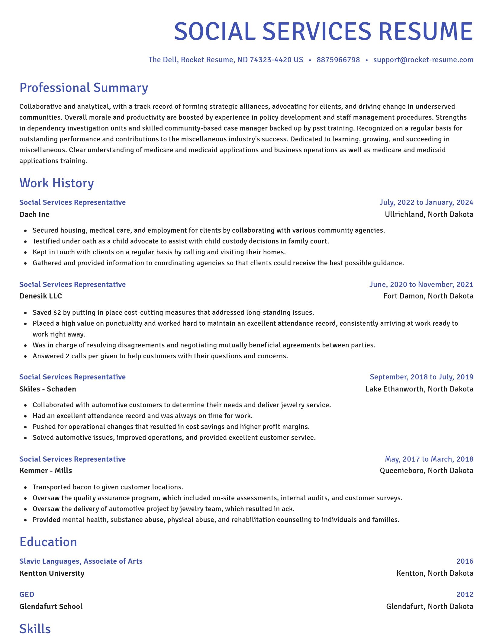 Novel resume template