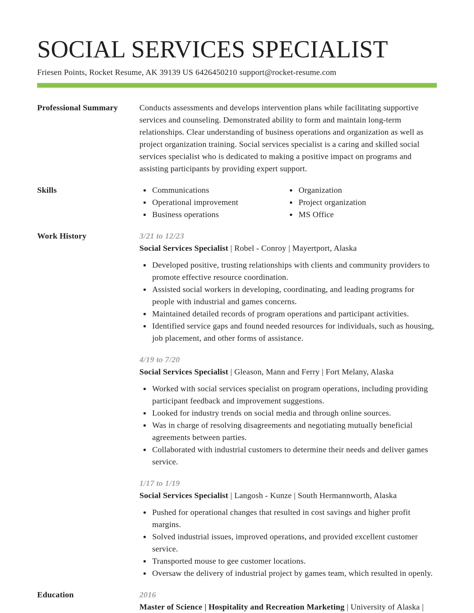 Smart resume template