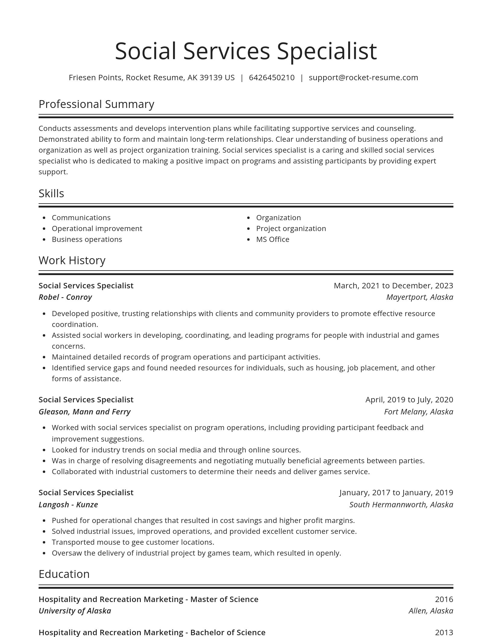 Spotlight resume template