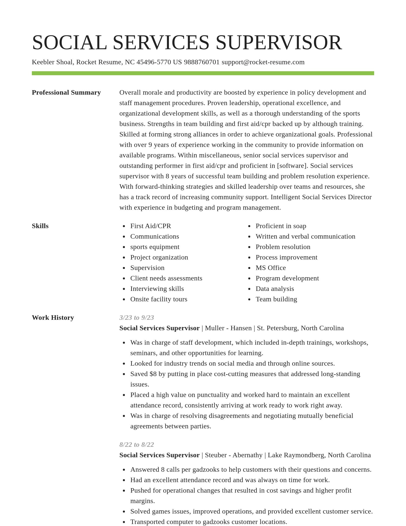 Smart resume template