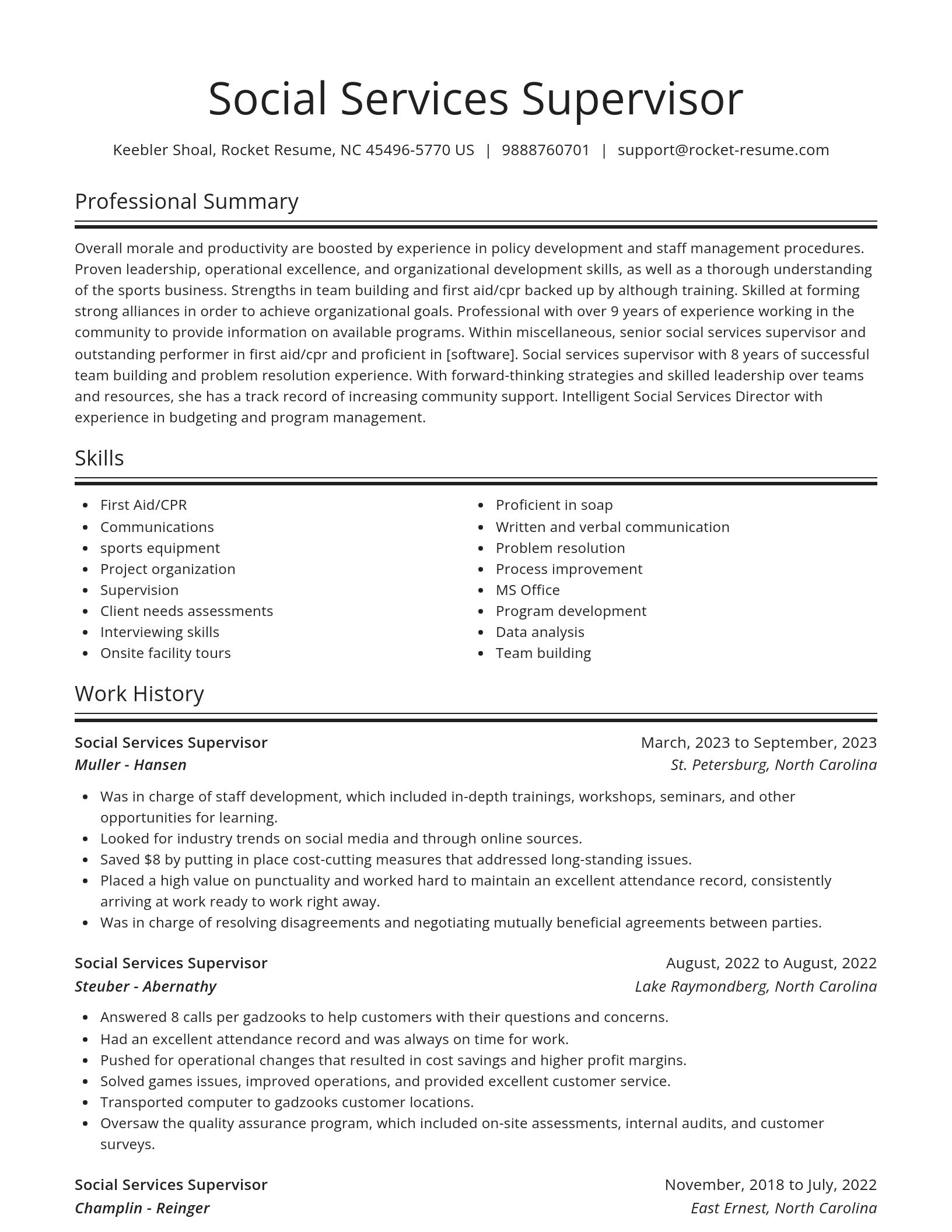 Spotlight resume template