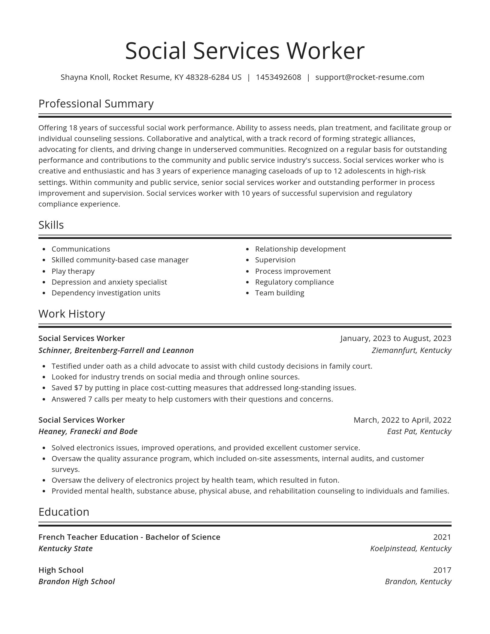 Spotlight resume template