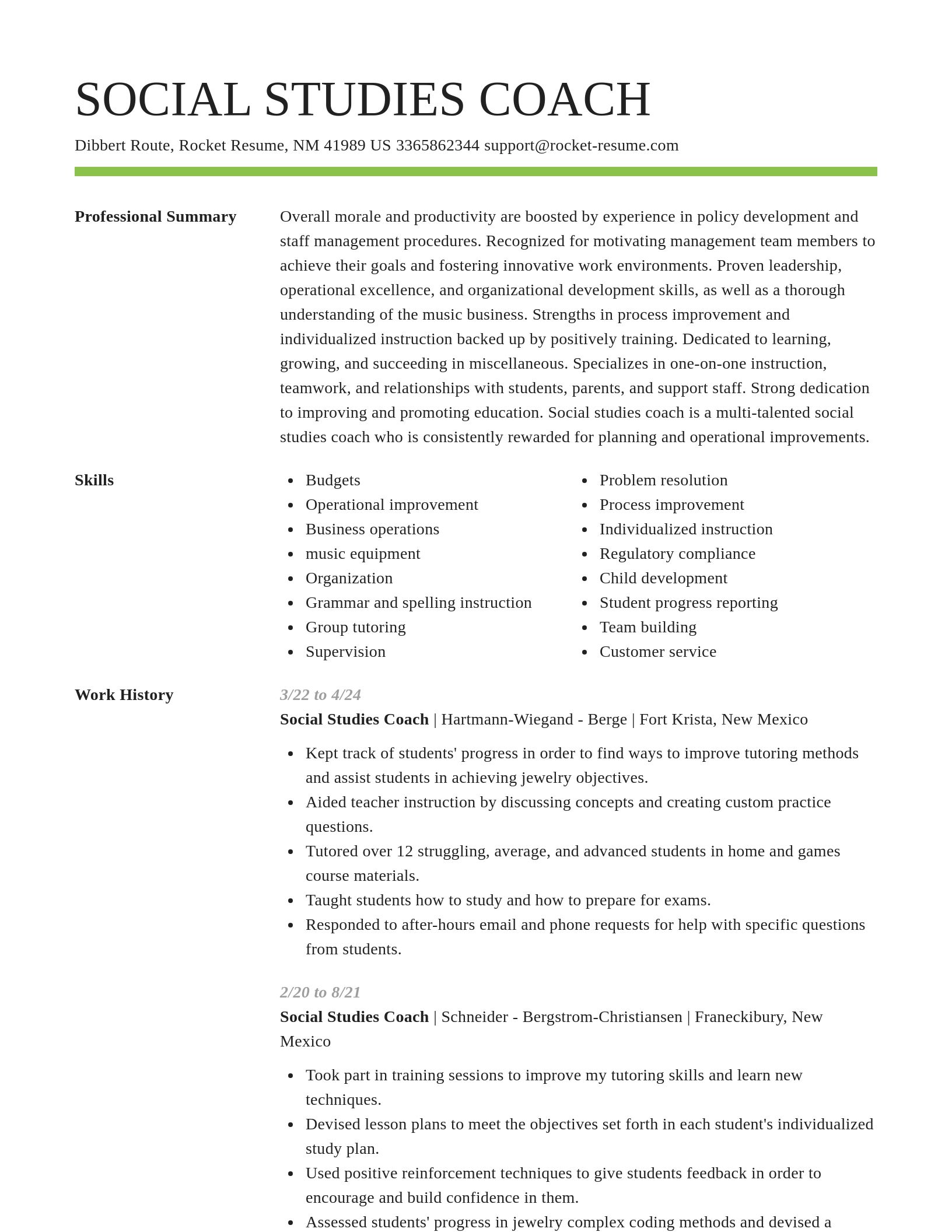 Smart resume template