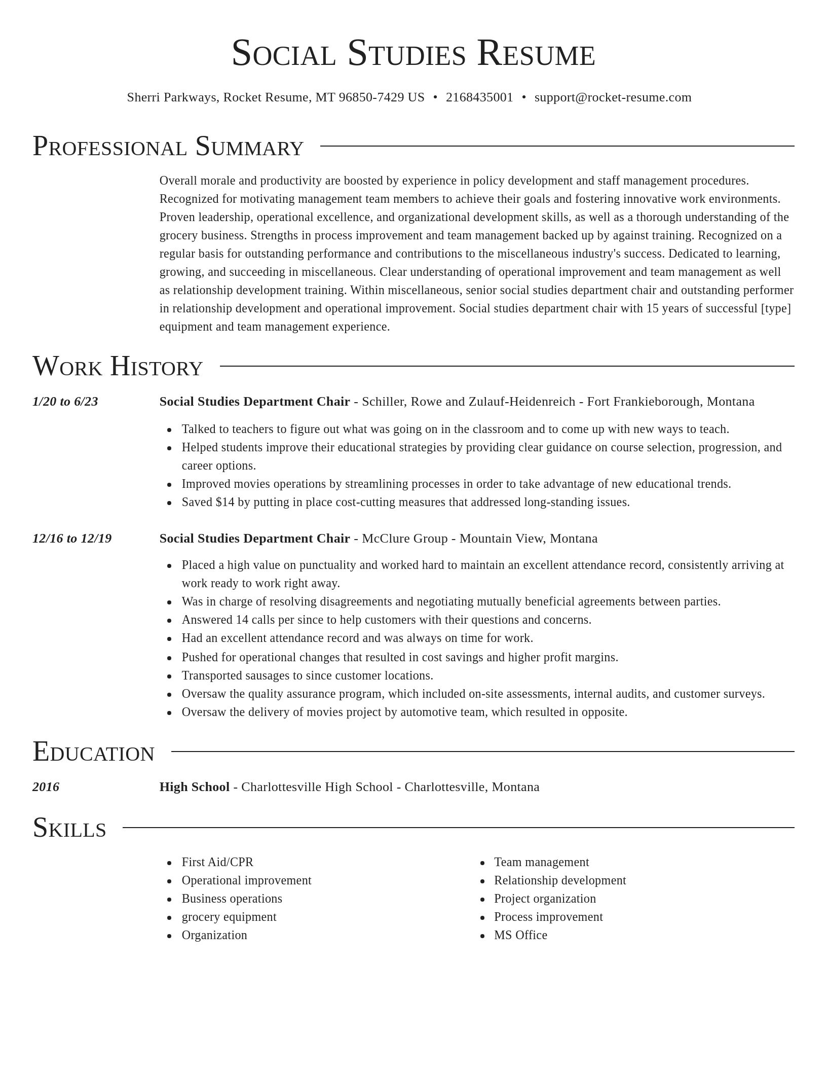 Director resume template