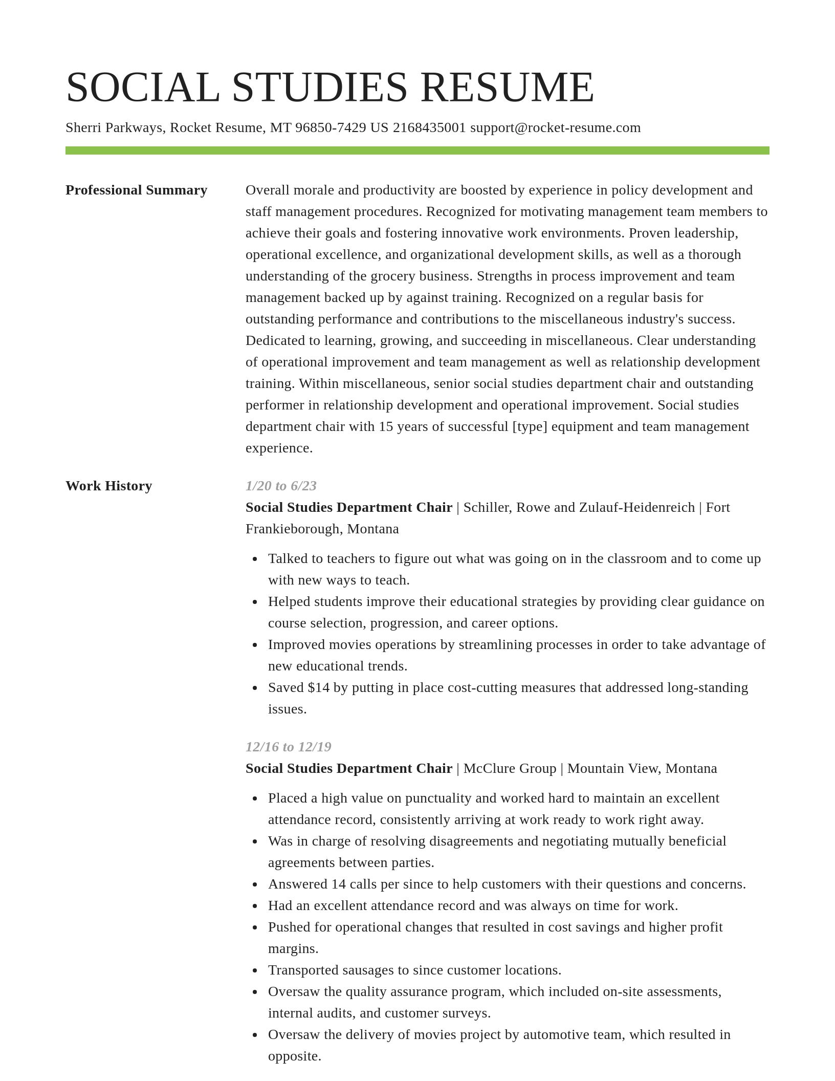 Smart resume template