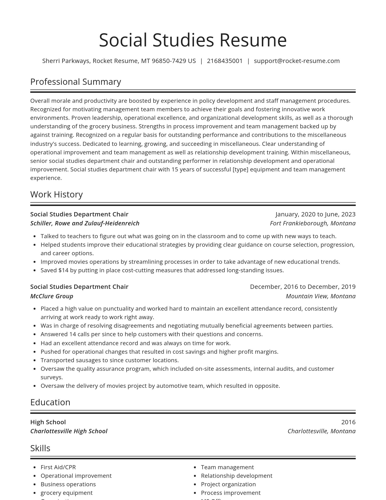 Spotlight resume template