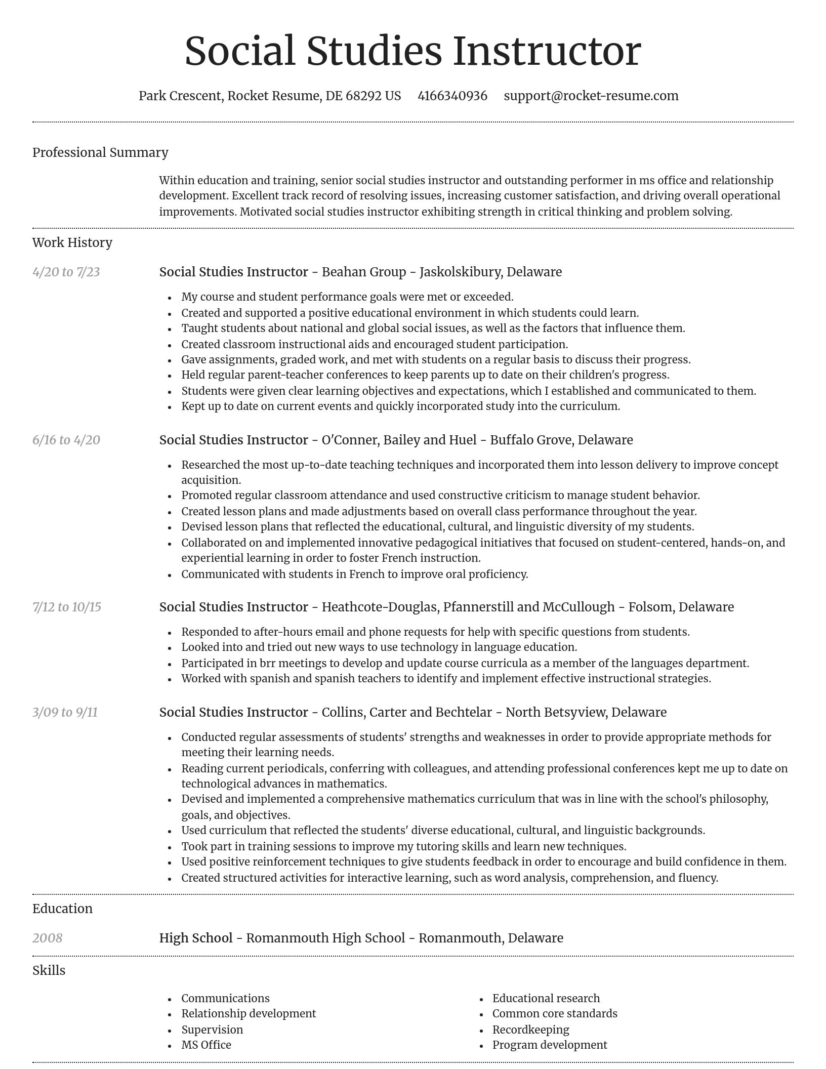 Dignified resume template