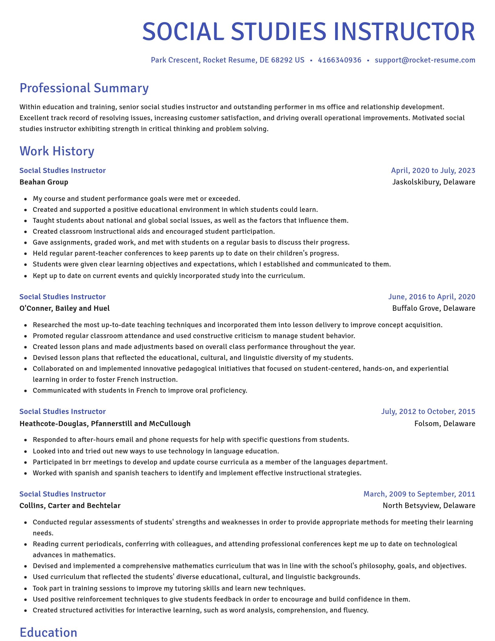 Novel resume template