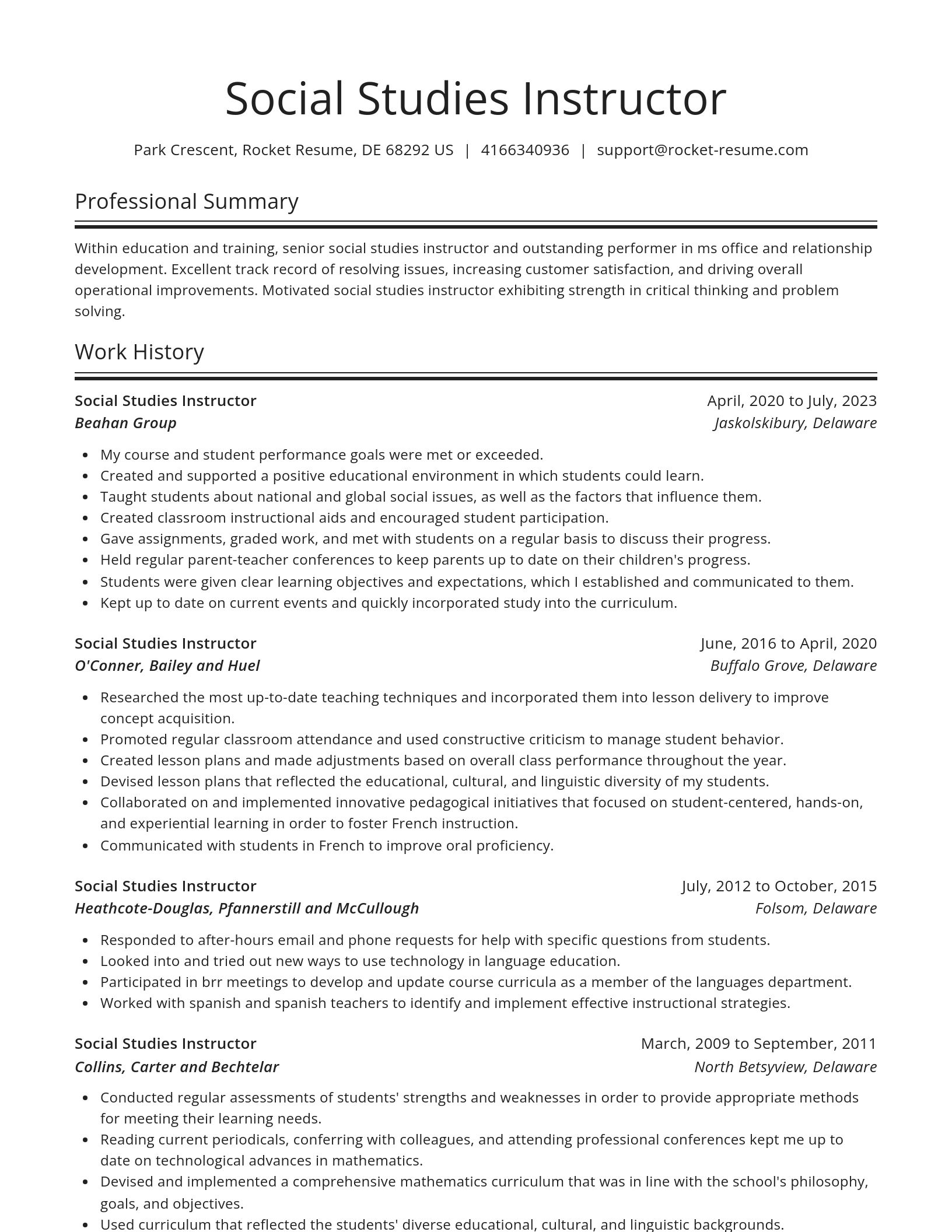 Spotlight resume template