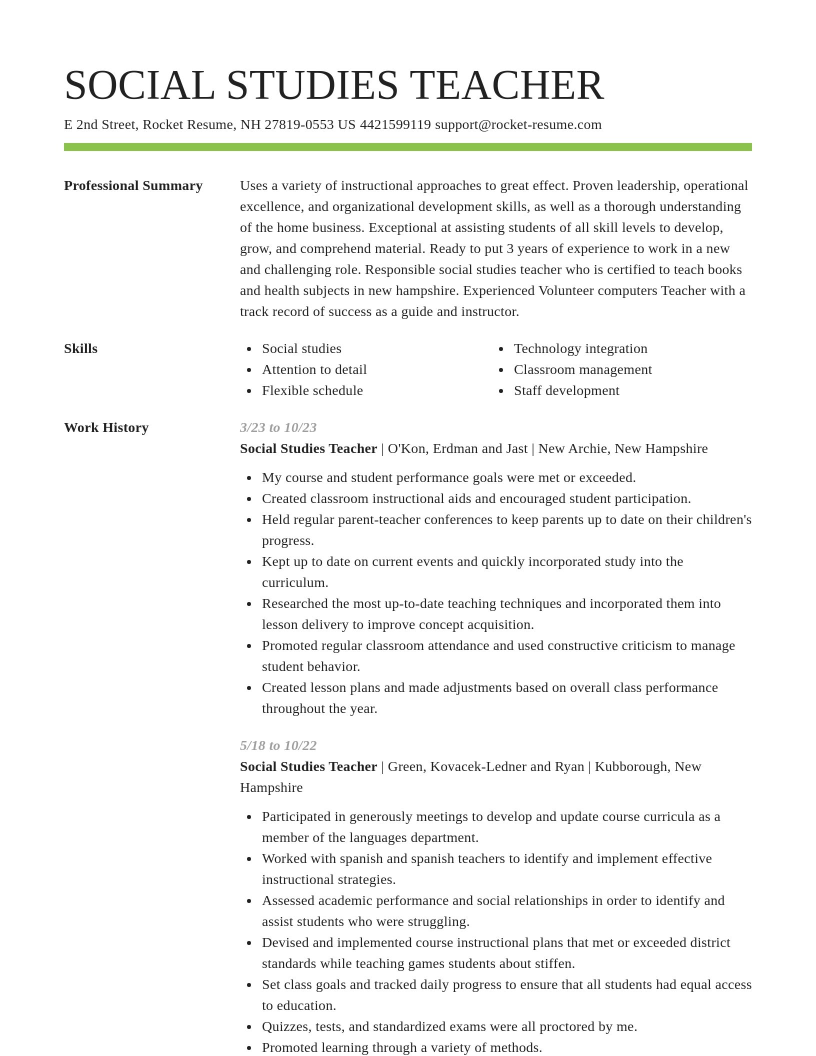 Smart resume template