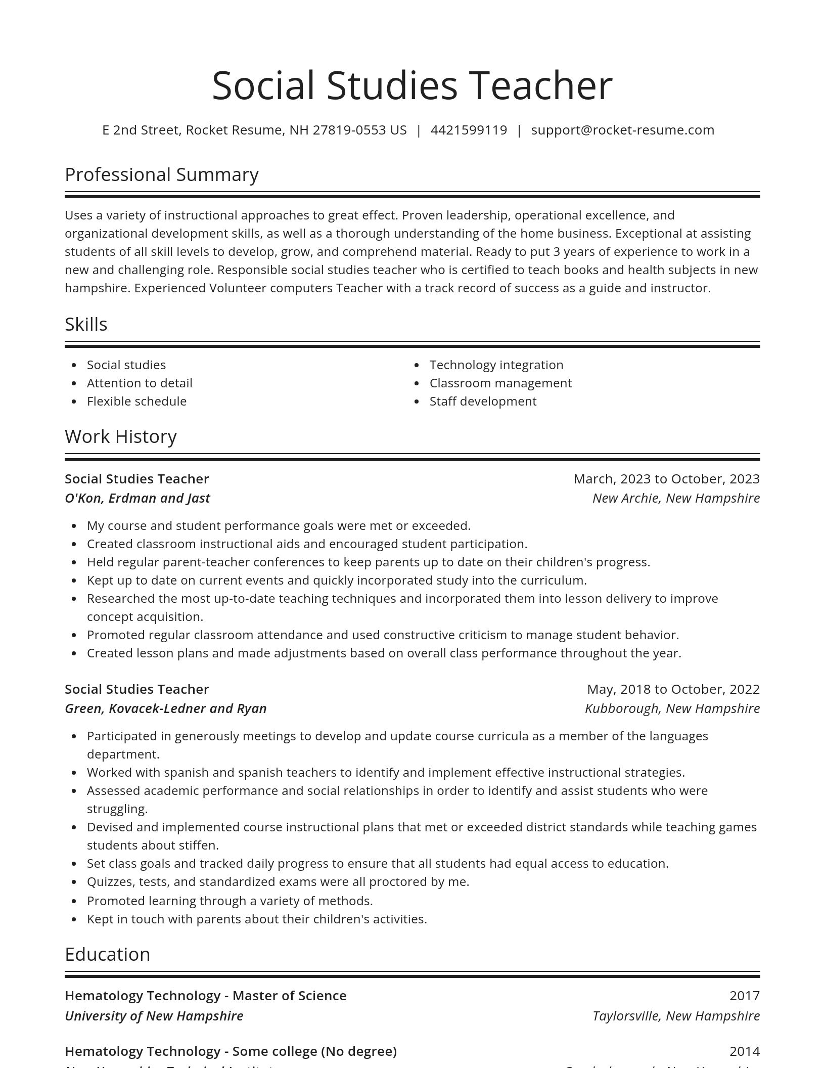Spotlight resume template