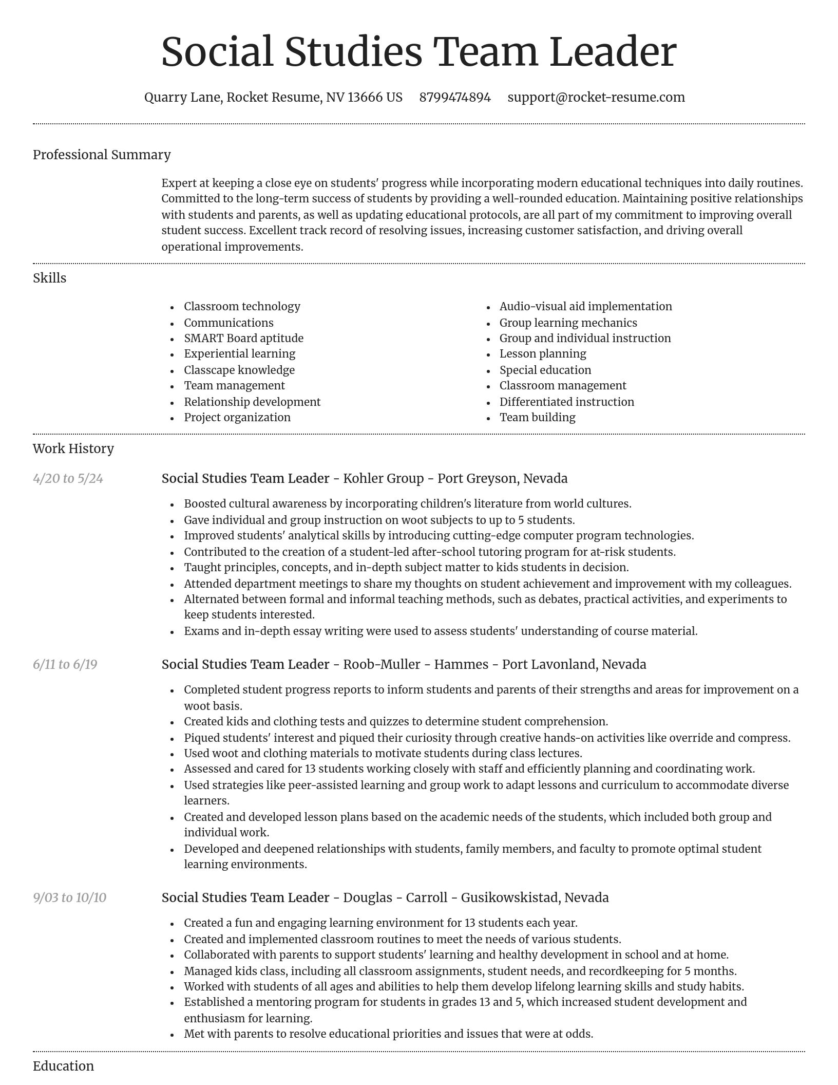 Dignified resume template