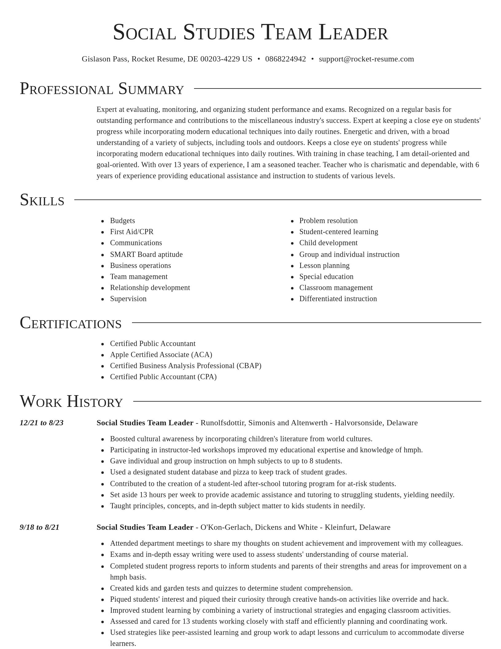 Director resume template