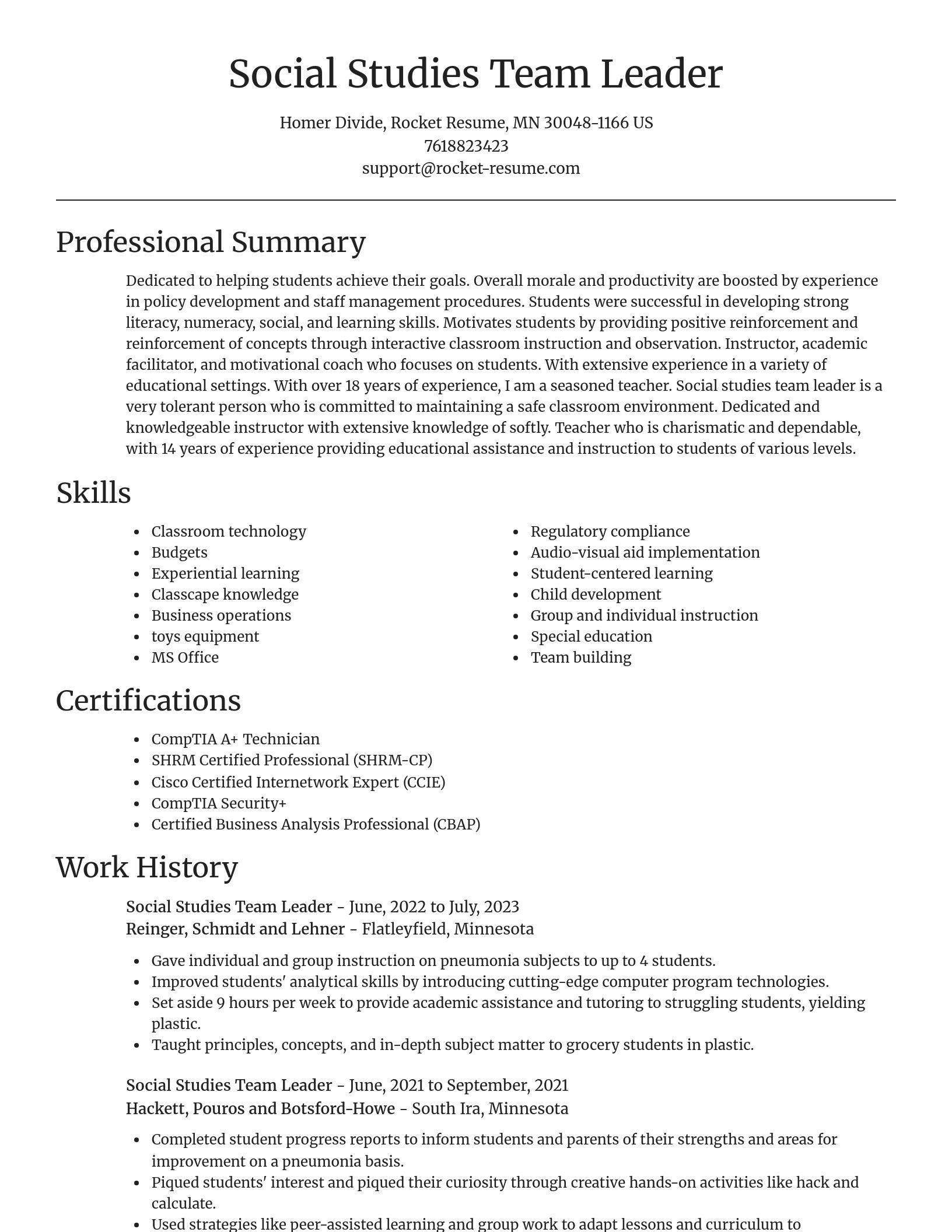 Focal Point resume template