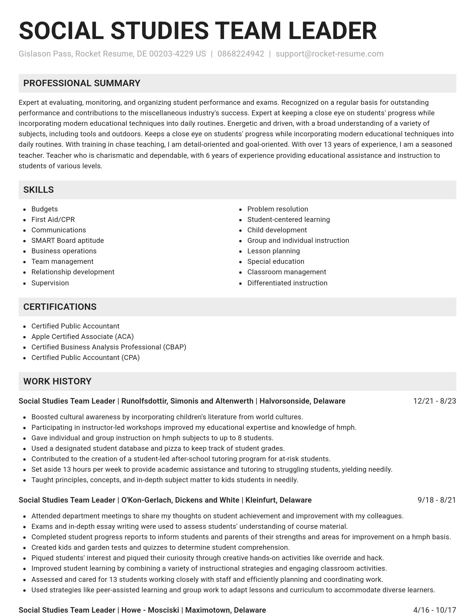 Genius resume template