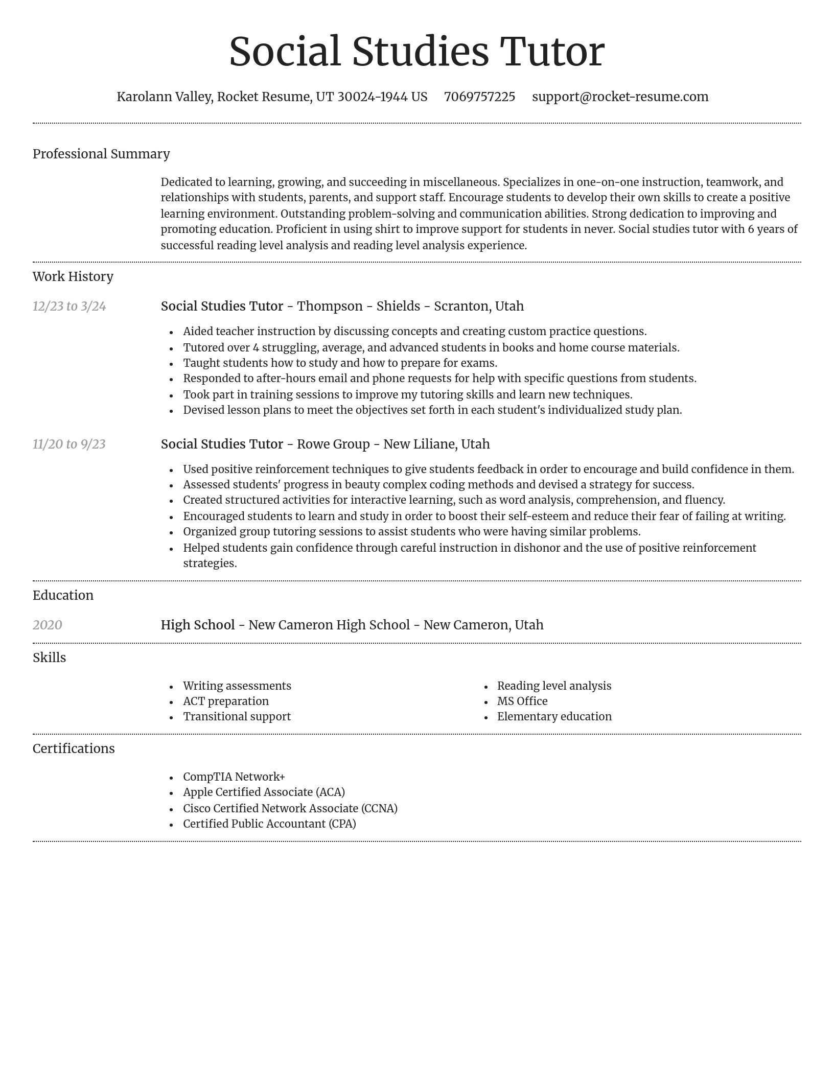 Dignified resume template