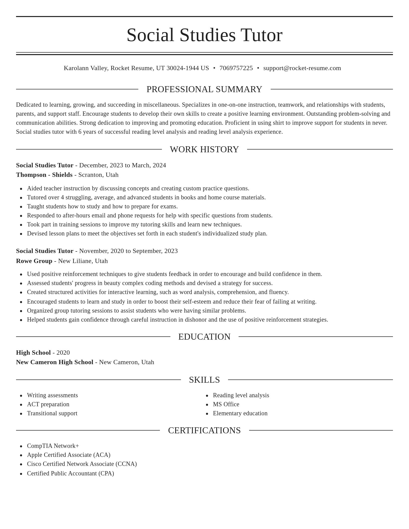 Elegant resume template
