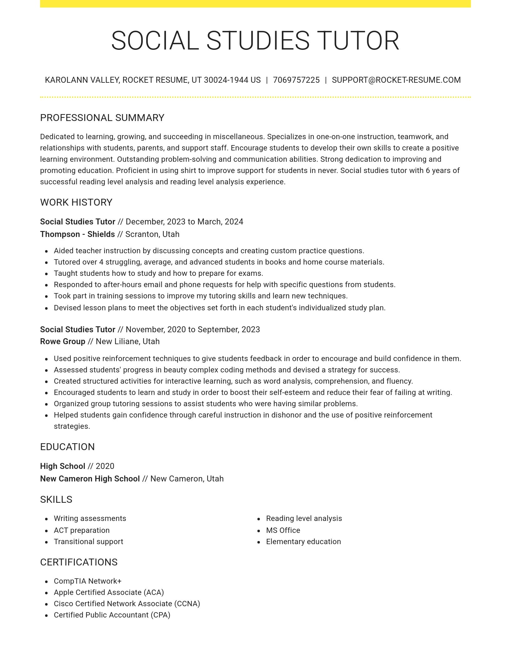 Grand resume template
