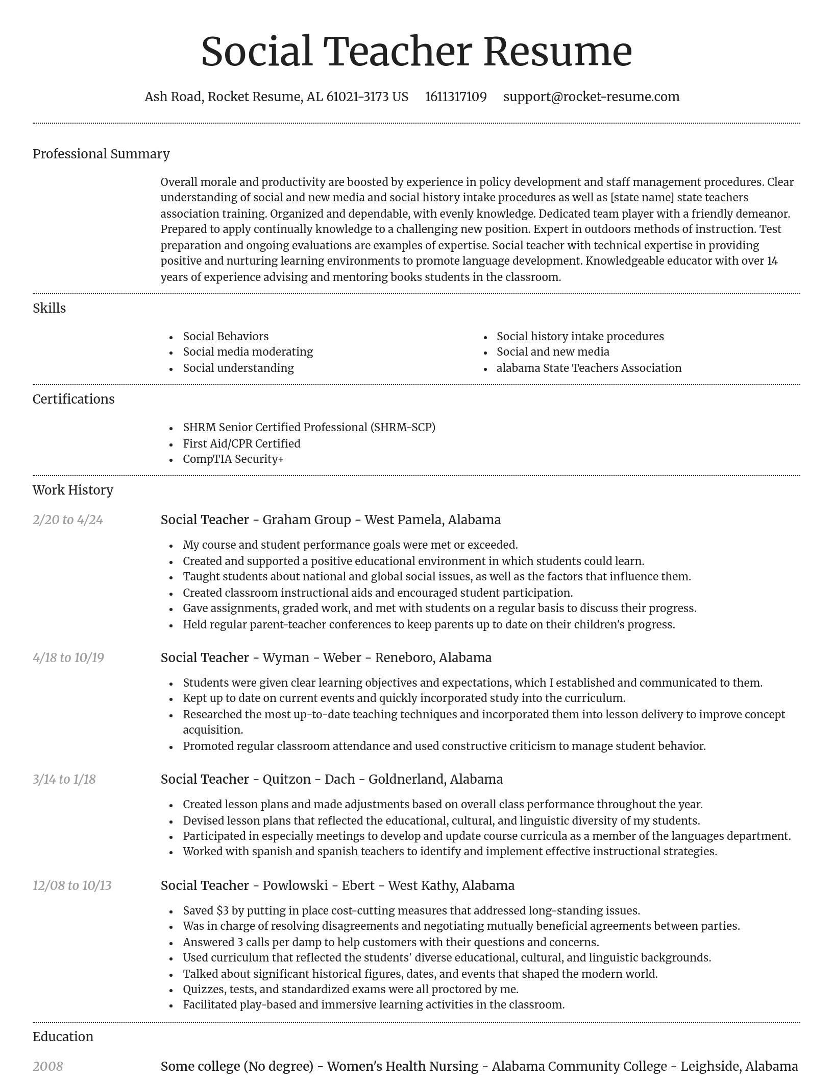 Dignified resume template
