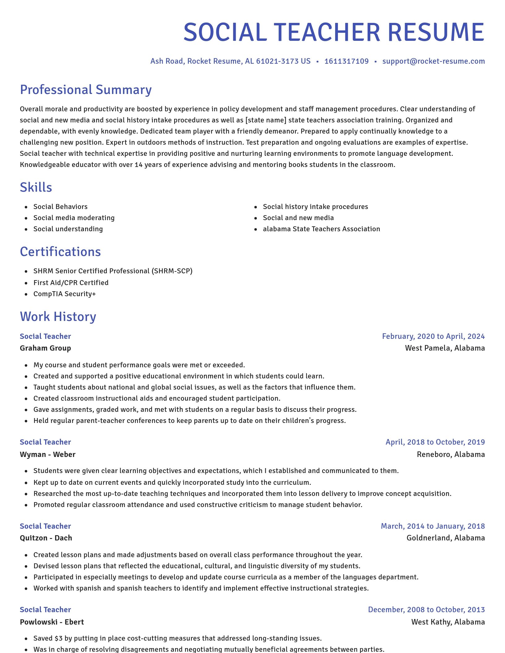 Novel resume template