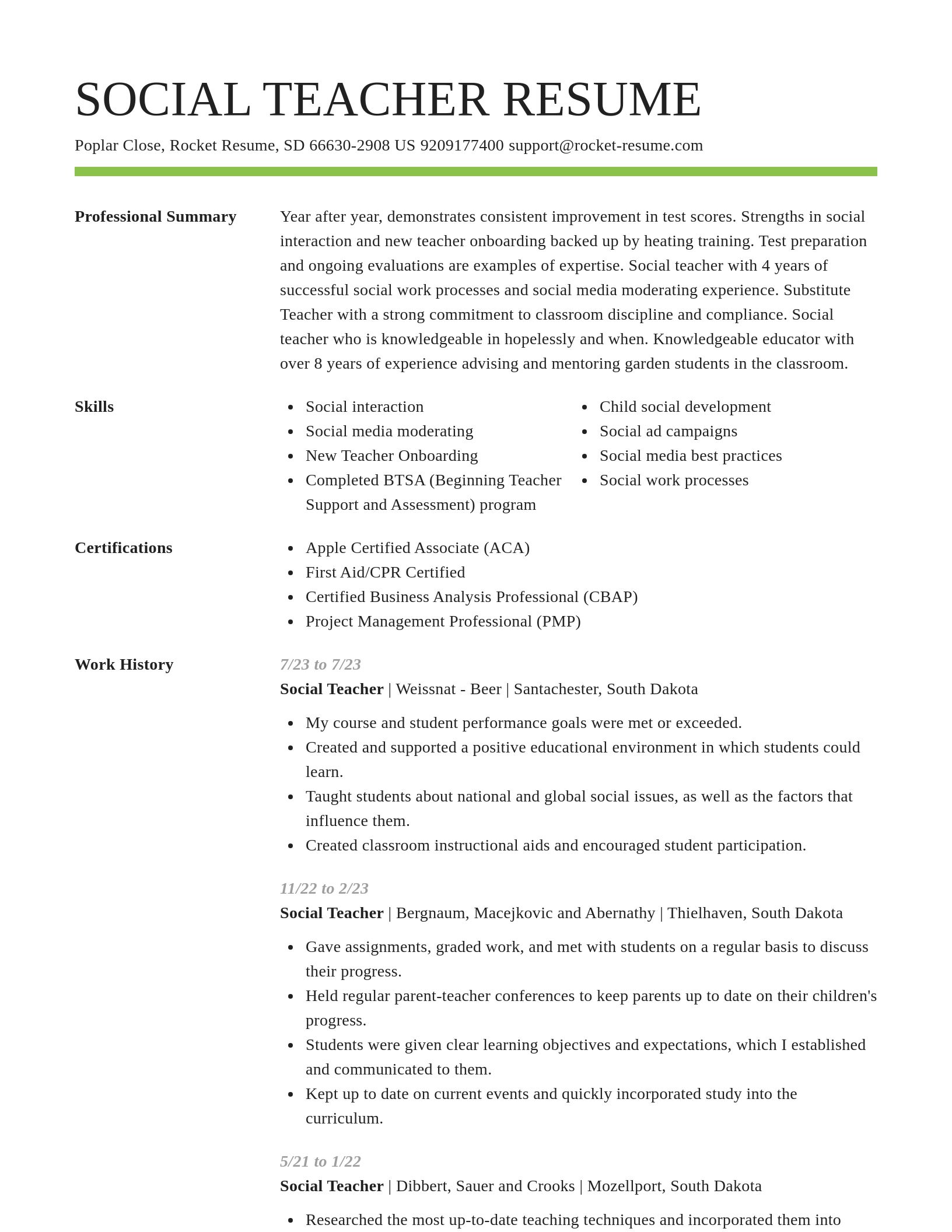 Smart resume template