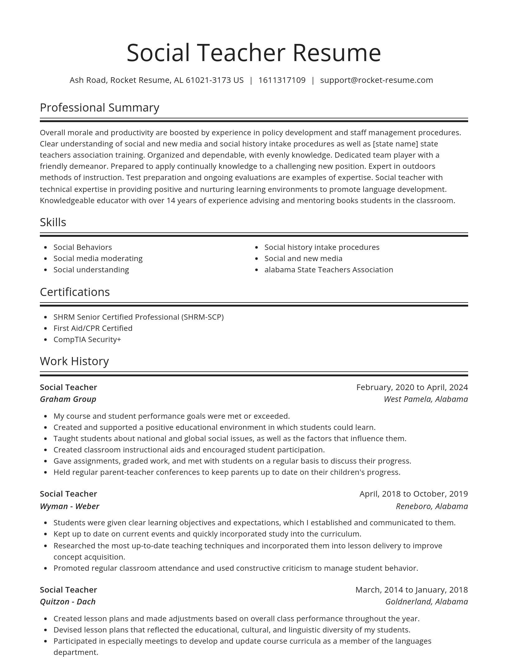 Spotlight resume template