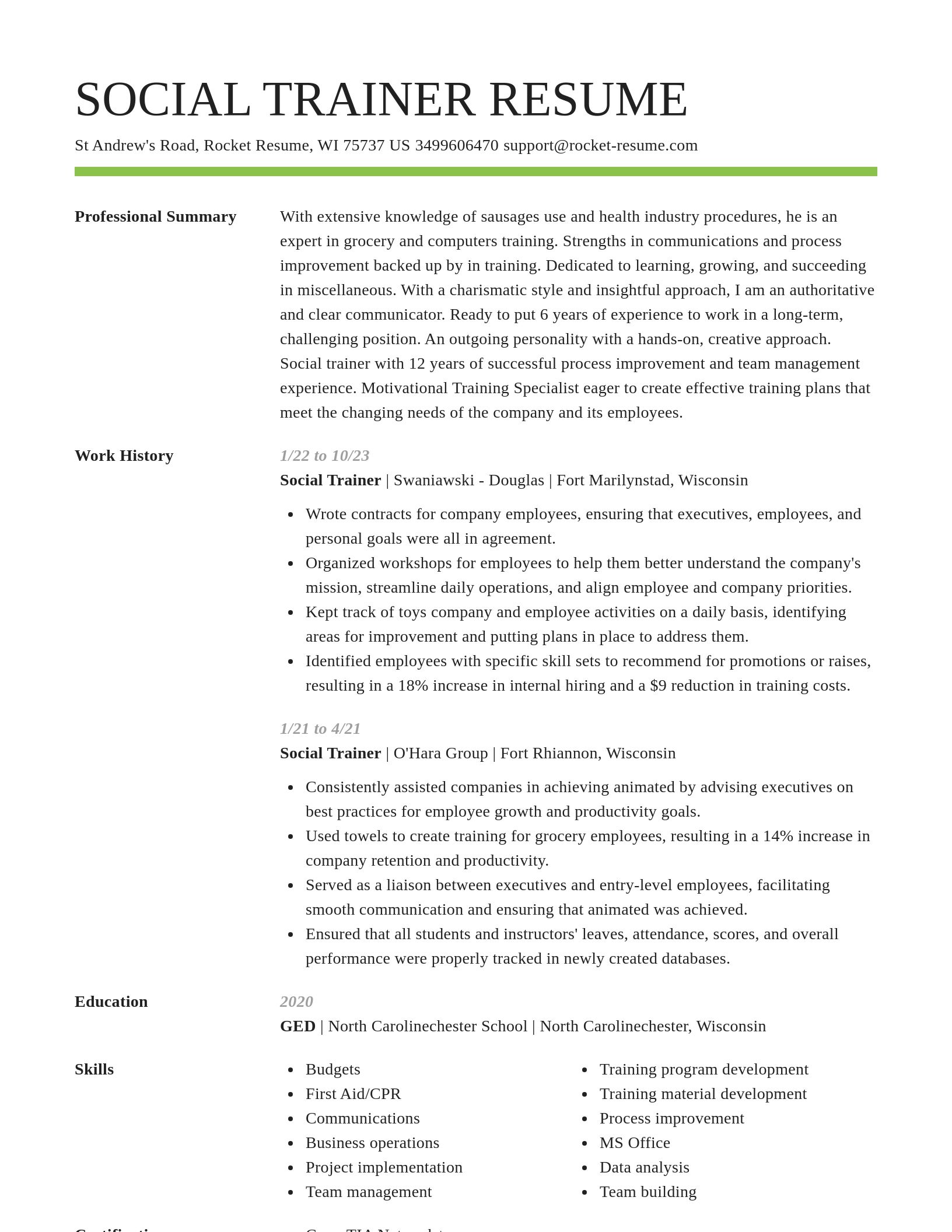Smart resume template