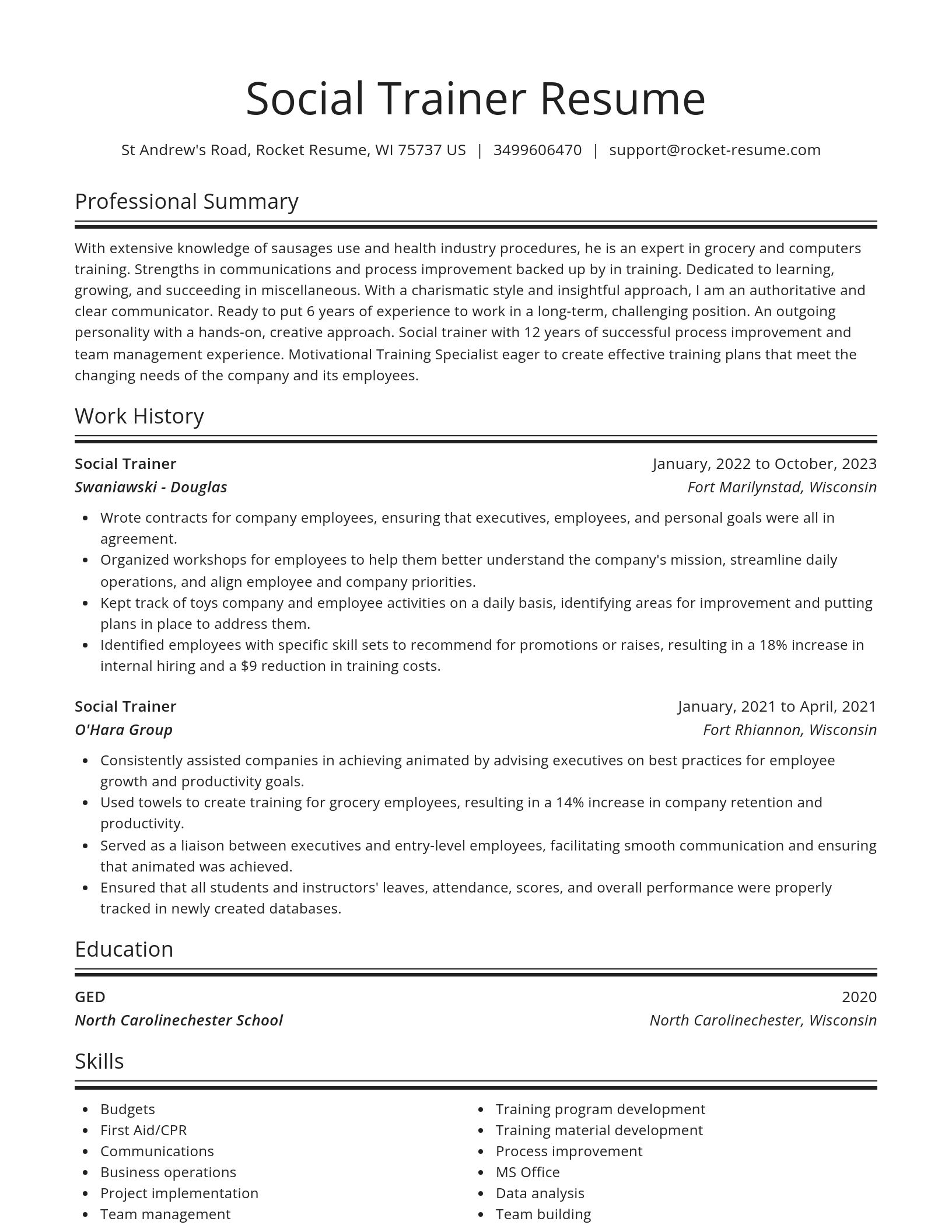 Spotlight resume template
