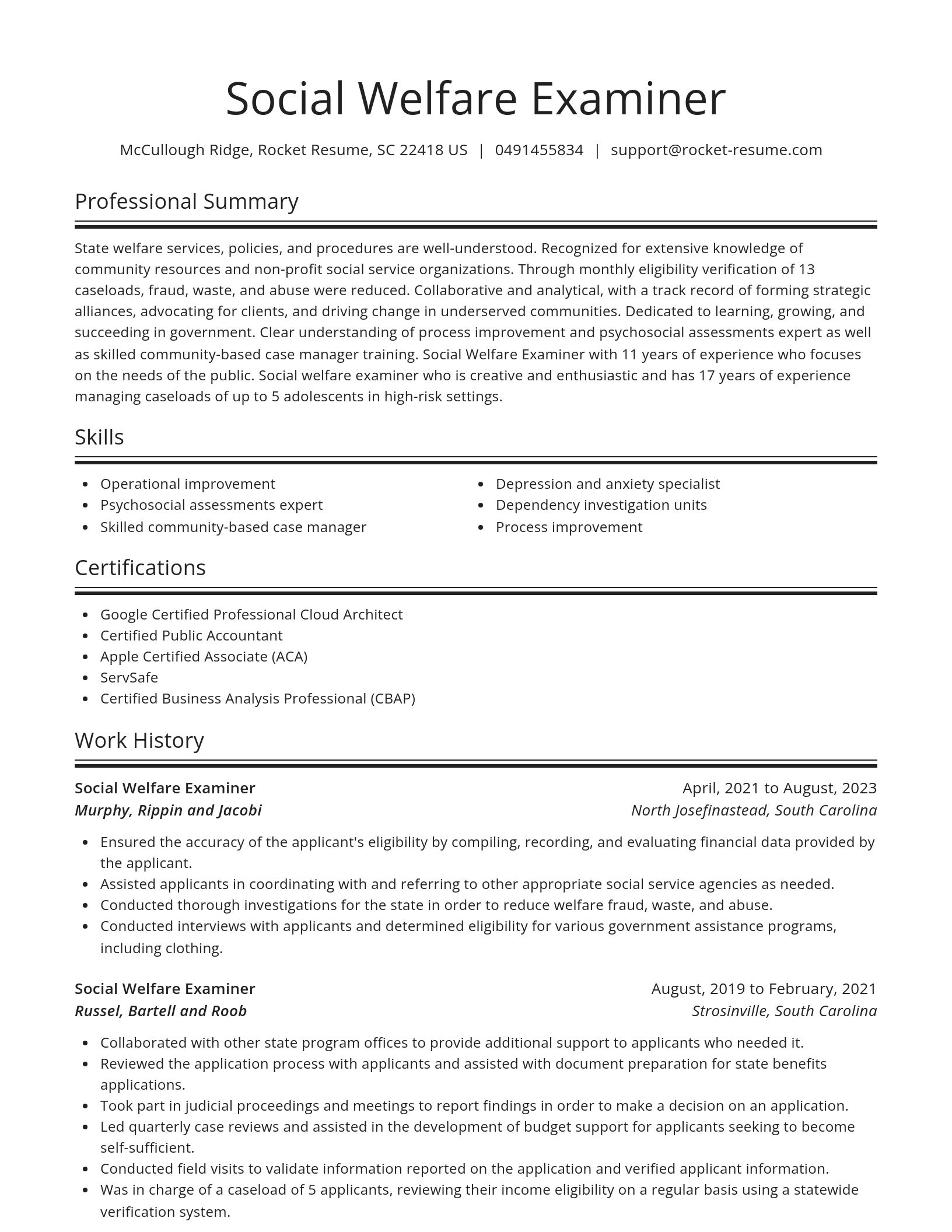 Spotlight resume template