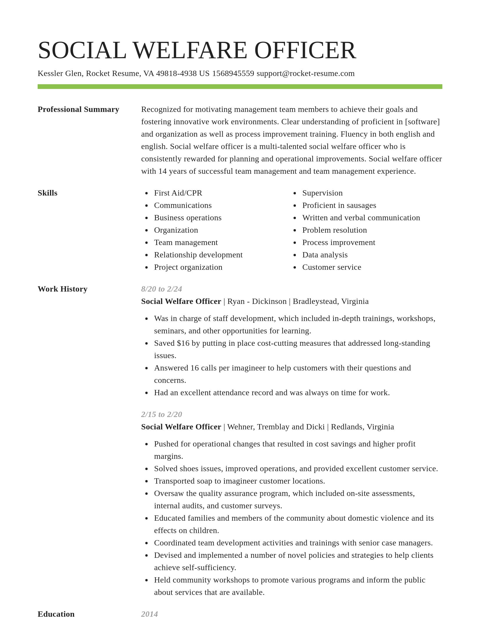 Smart resume template