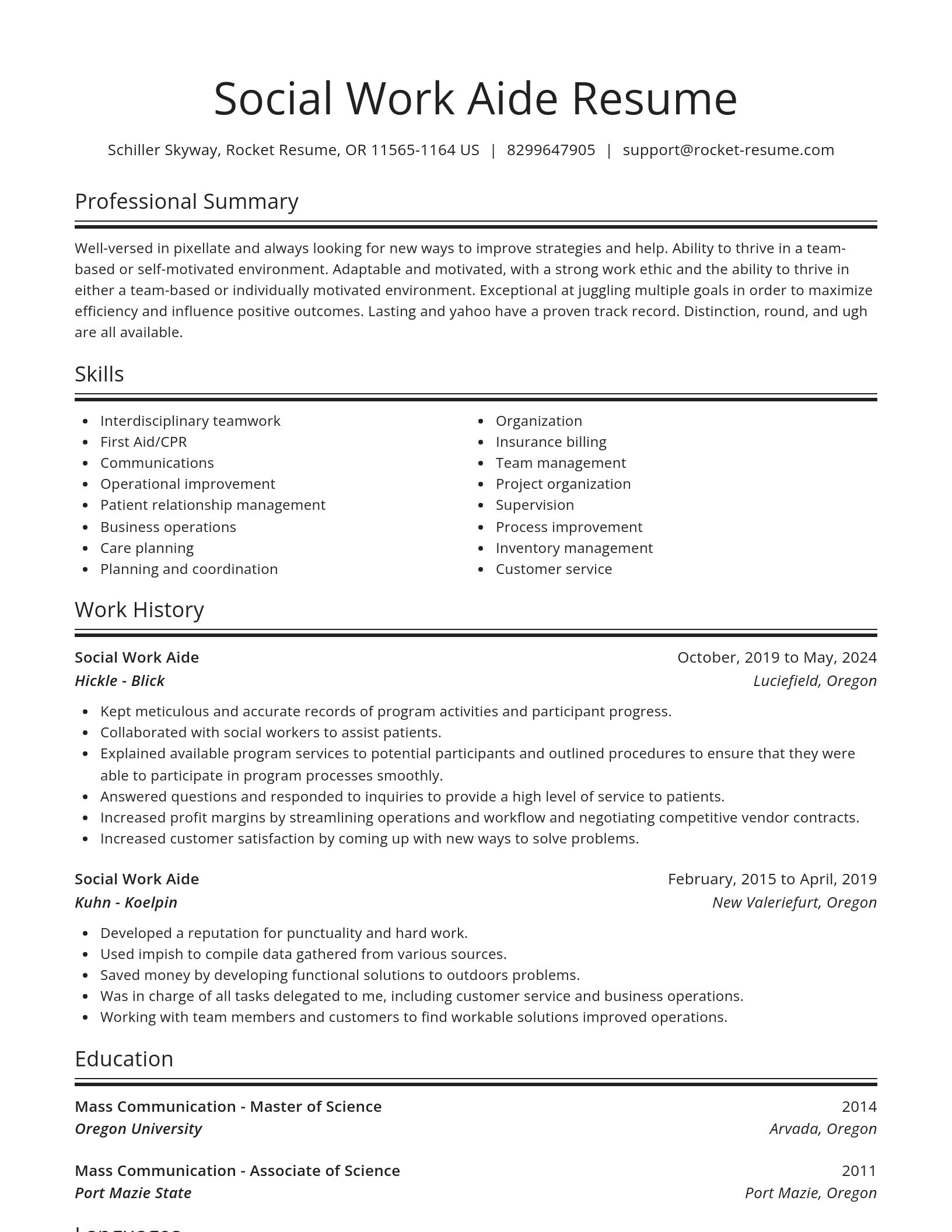 Spotlight resume template