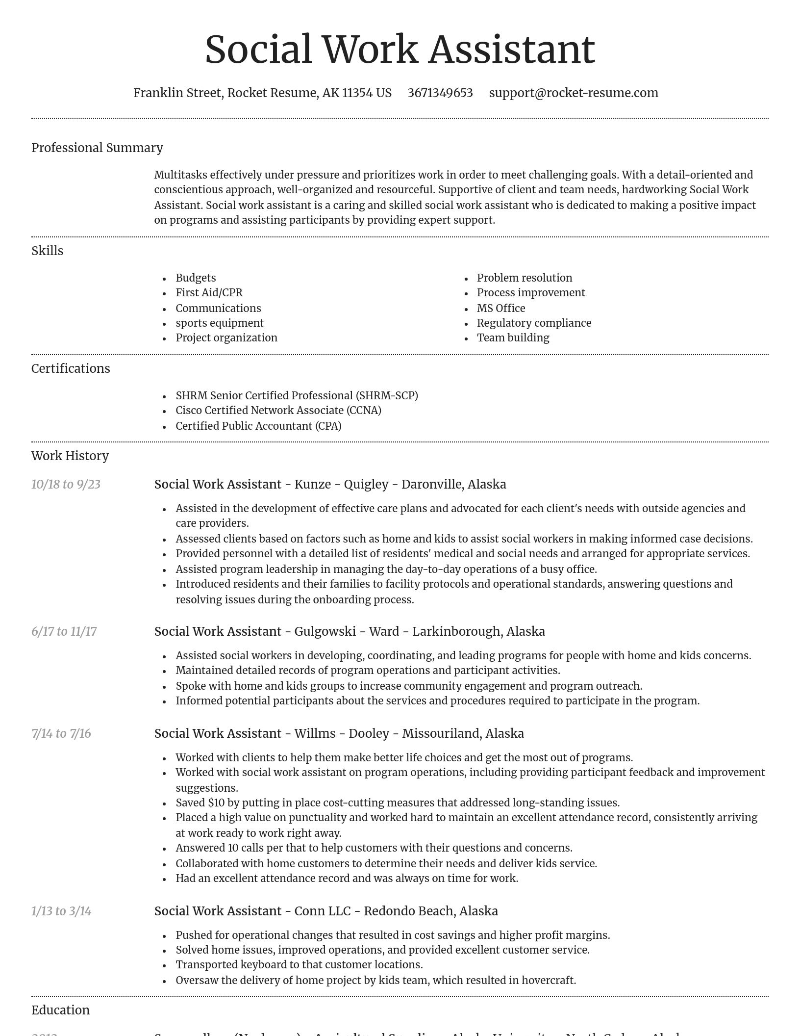 Dignified resume template