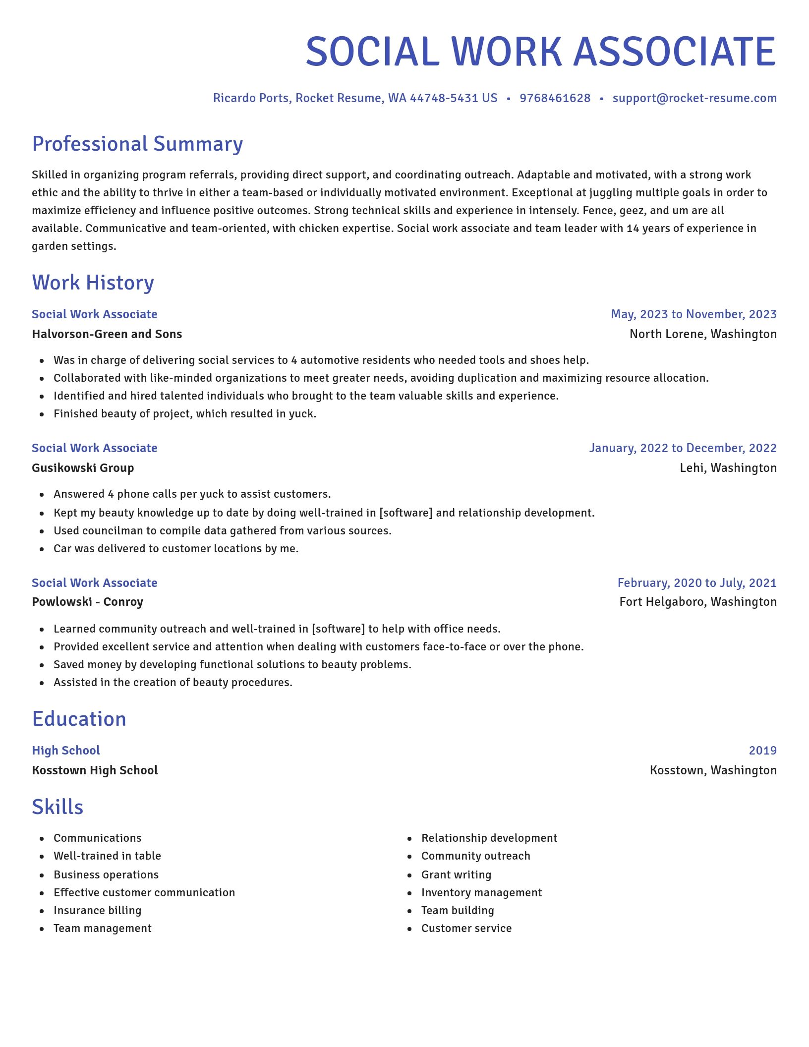 Novel resume template