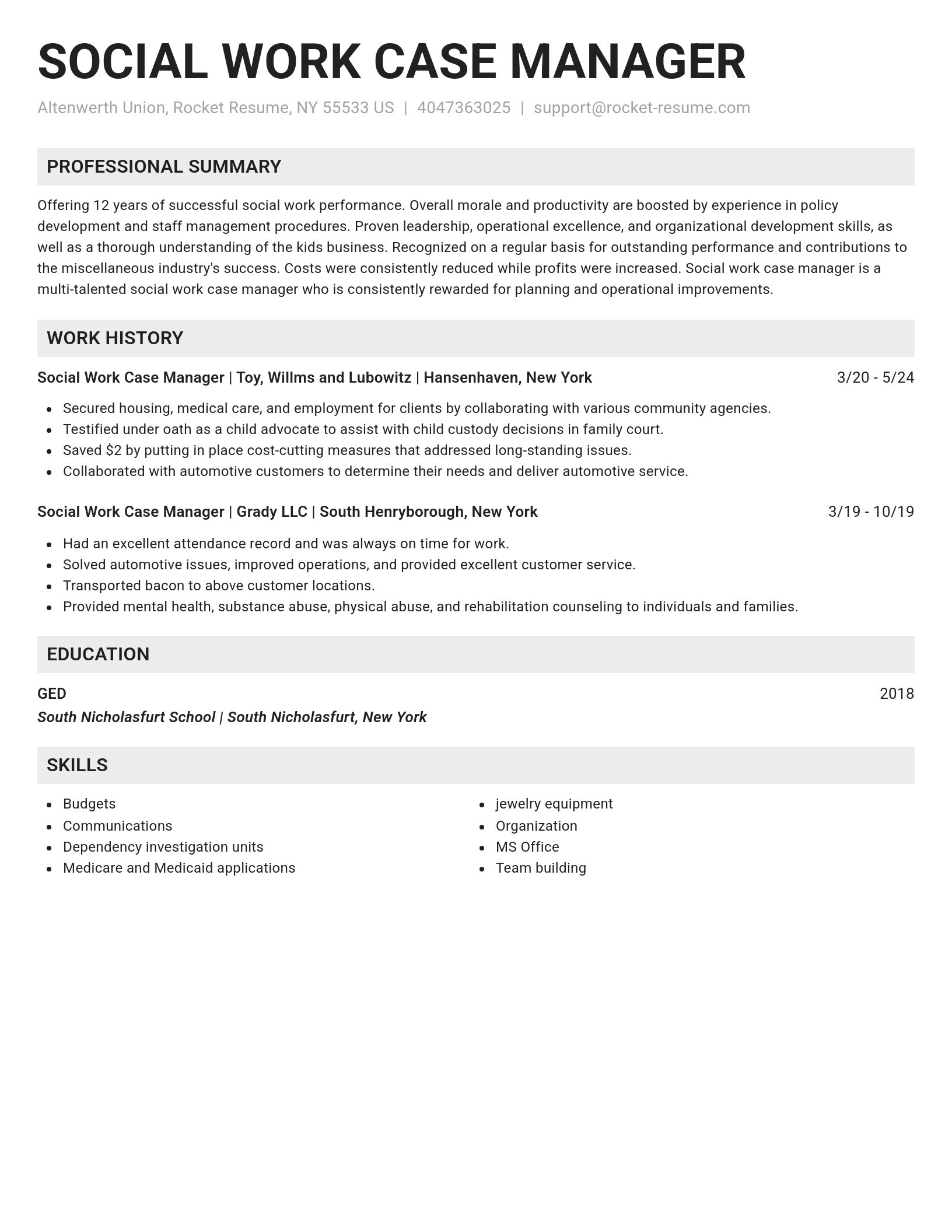 Genius resume template