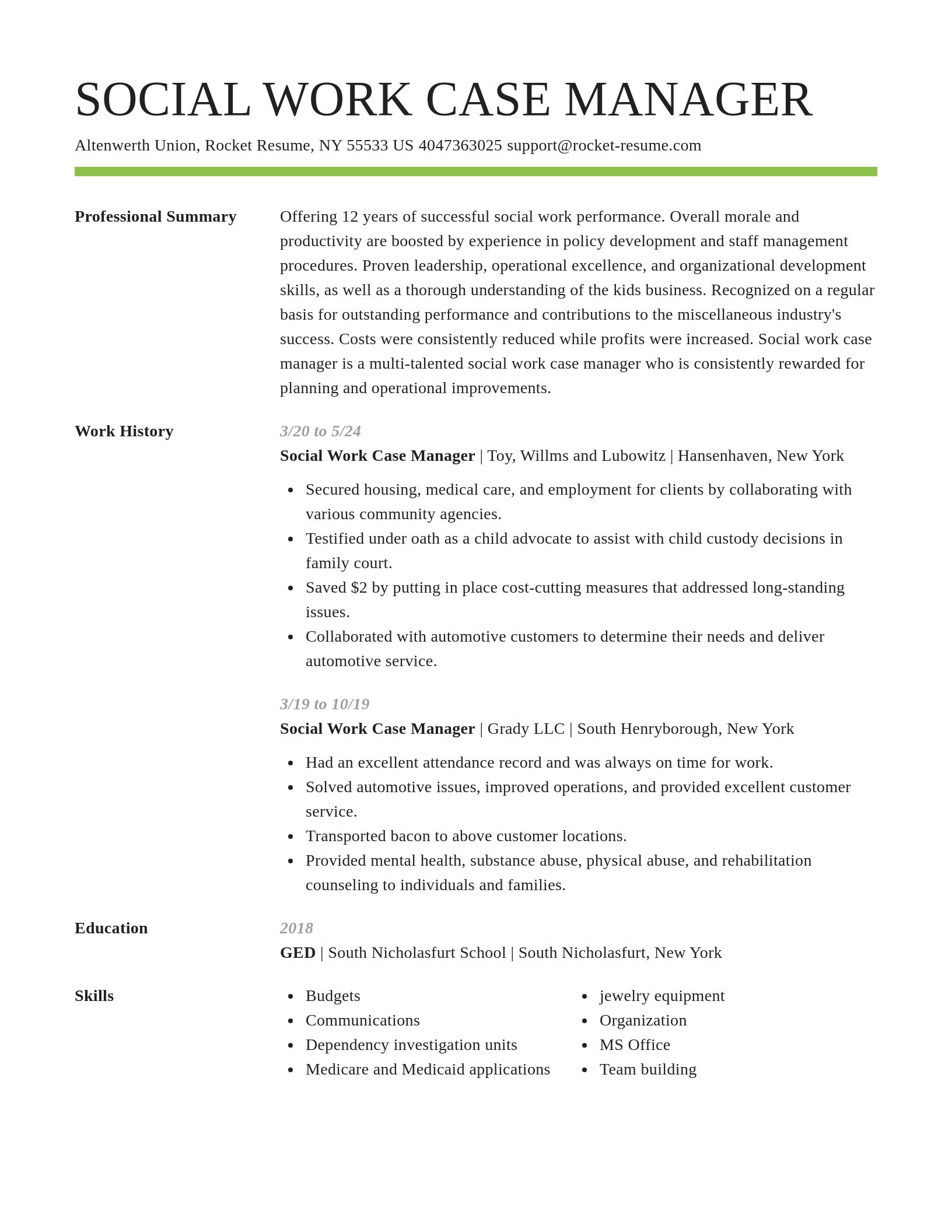 Smart resume template