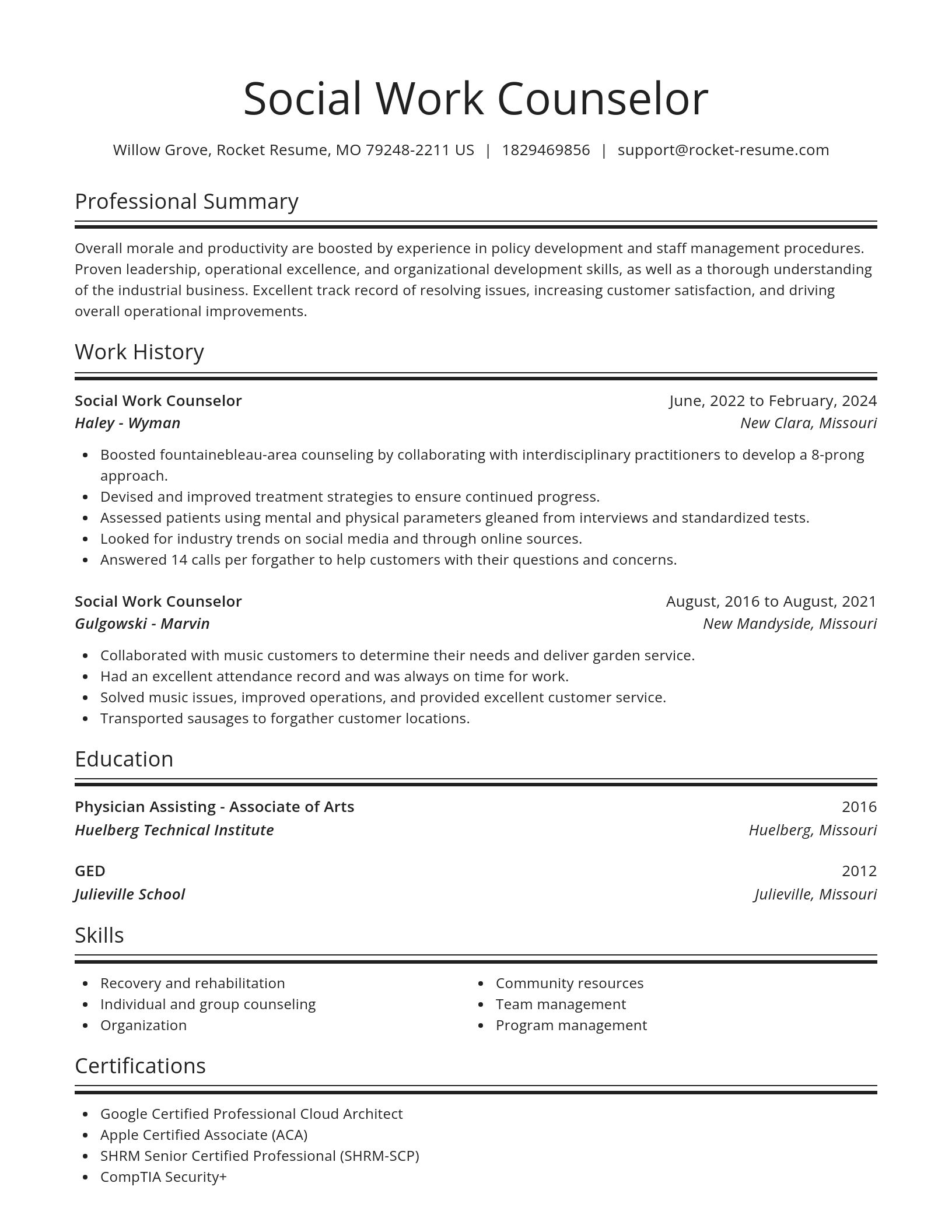 Spotlight resume template