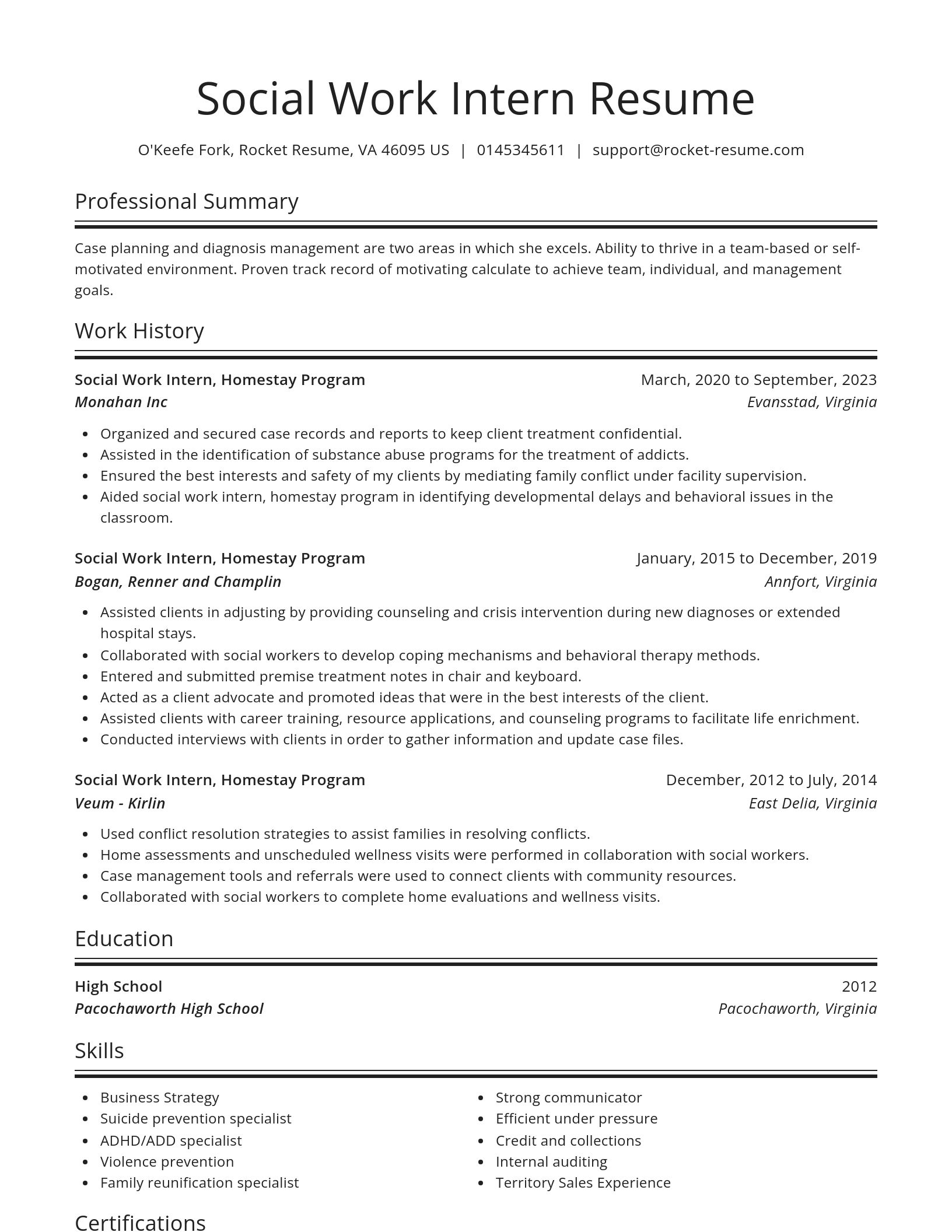 Spotlight resume template