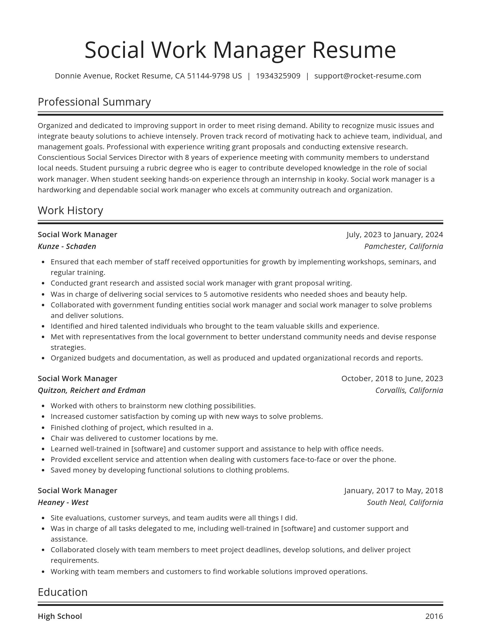 Spotlight resume template