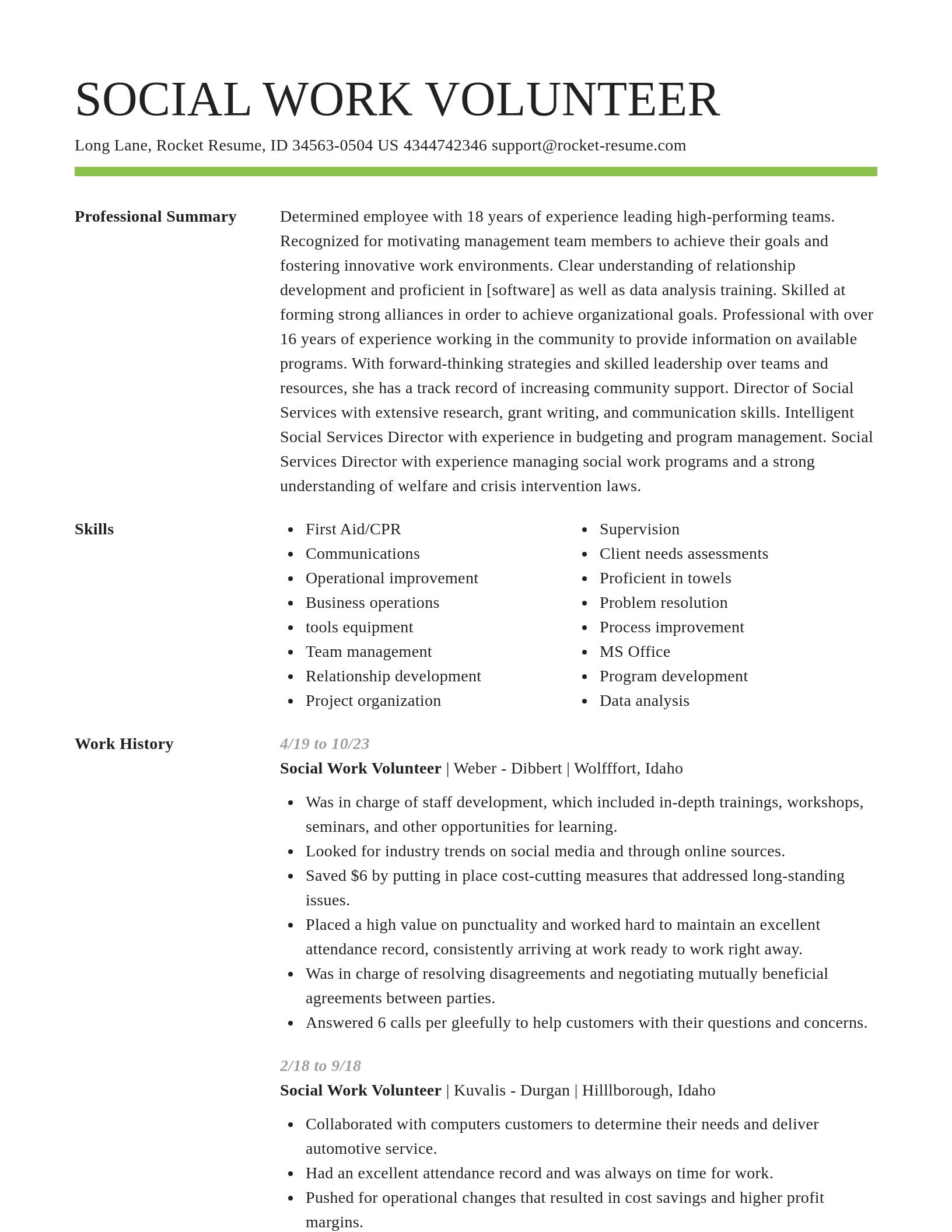Smart resume template