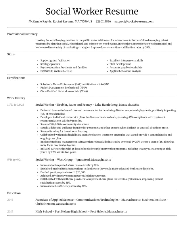 Dignified resume template