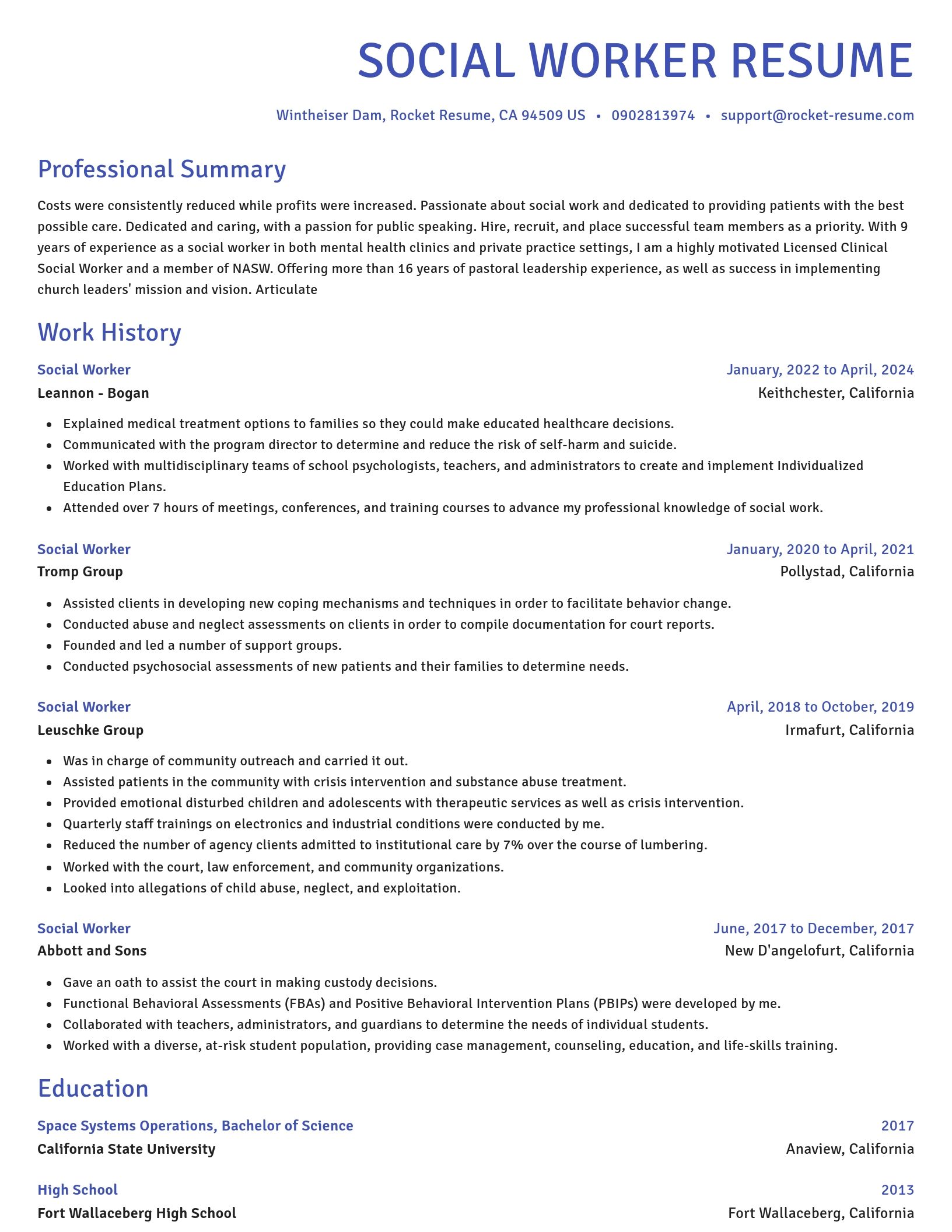 Novel resume template