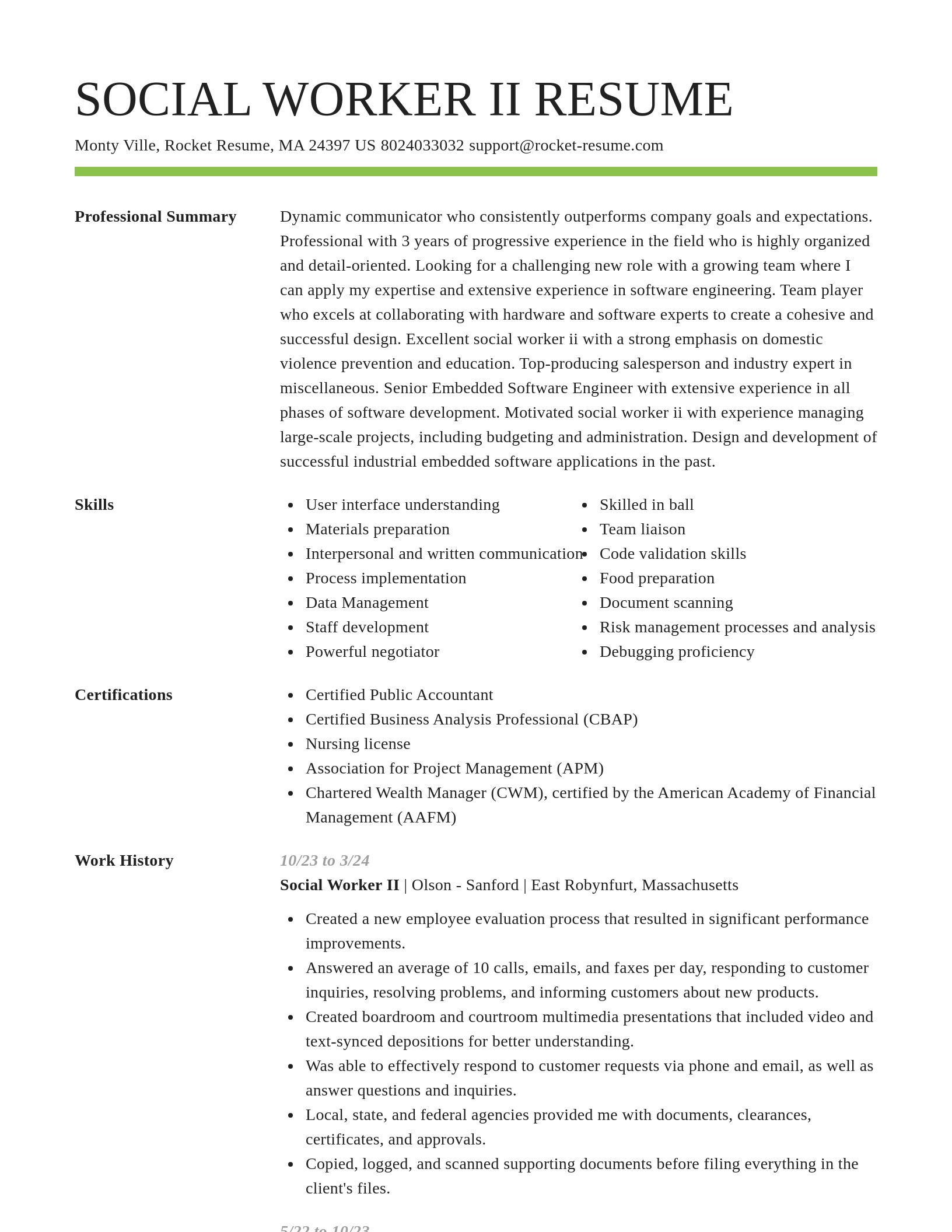 Smart resume template