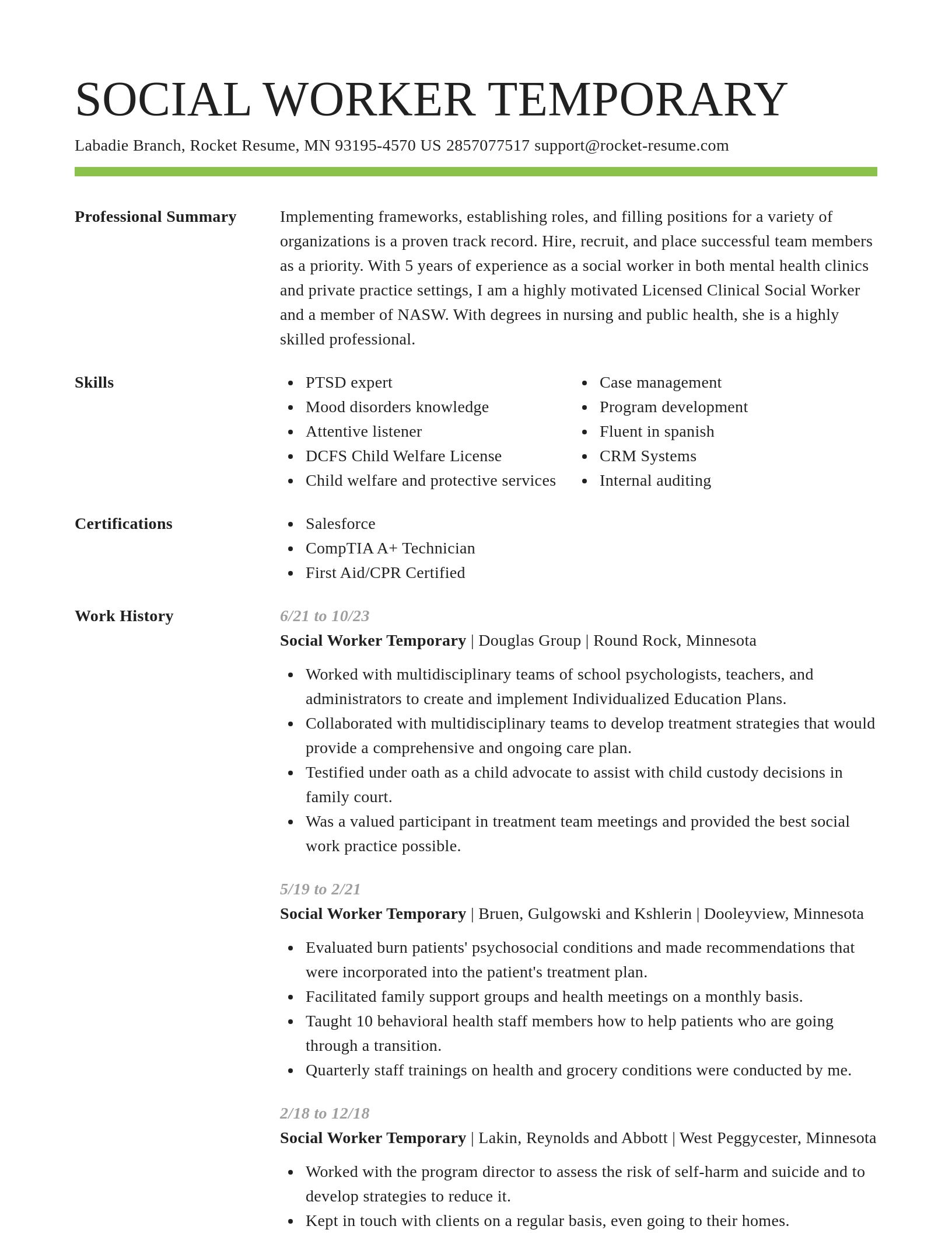 Smart resume template